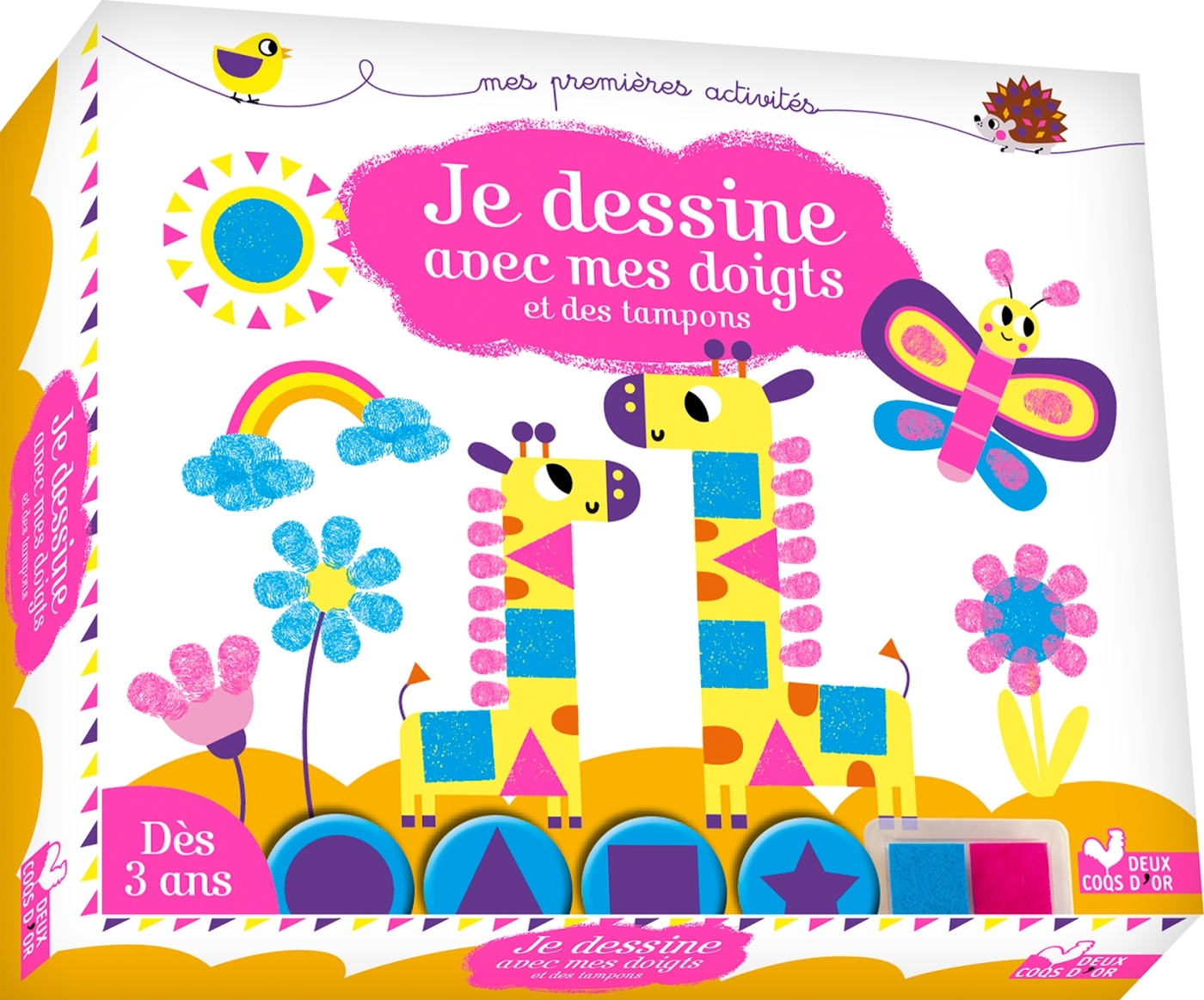 JE DESSINE AVEC MES DOIGTS ET DES TAMPONS - COFFRET GROS TAMPONS ET ENCRIE