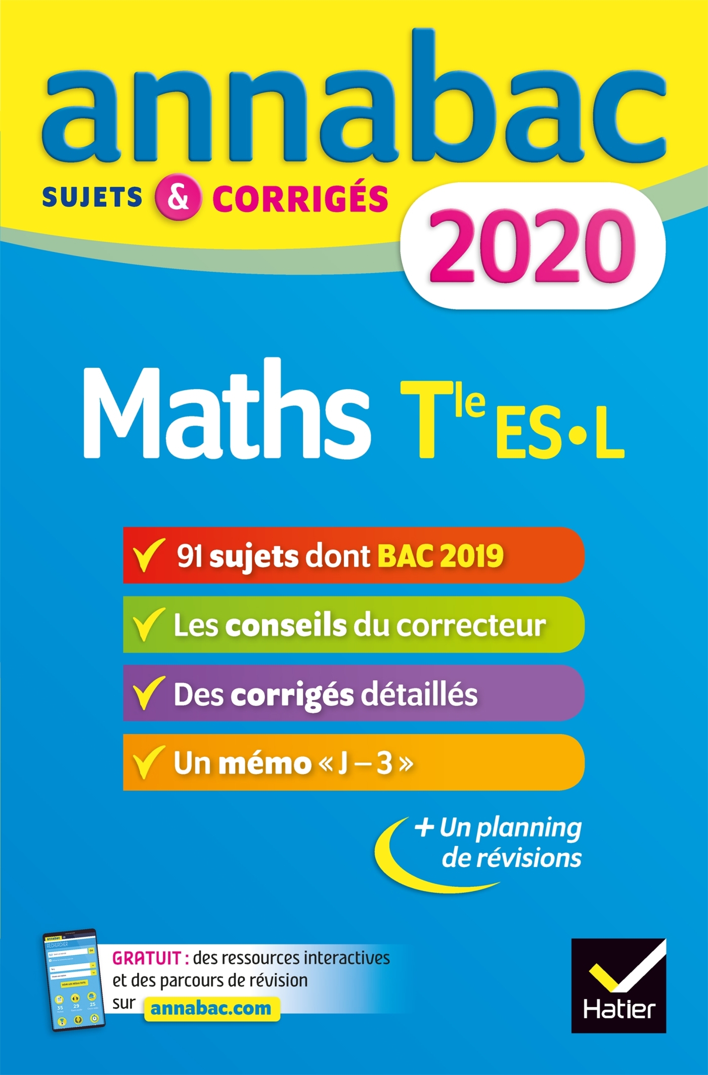 ANNALES ANNABAC 2020 MATHS TLE ES, L - SUJETS ET CORRIGES DU BAC TERMINALE ES (SPECIFIQUE & SPECIA