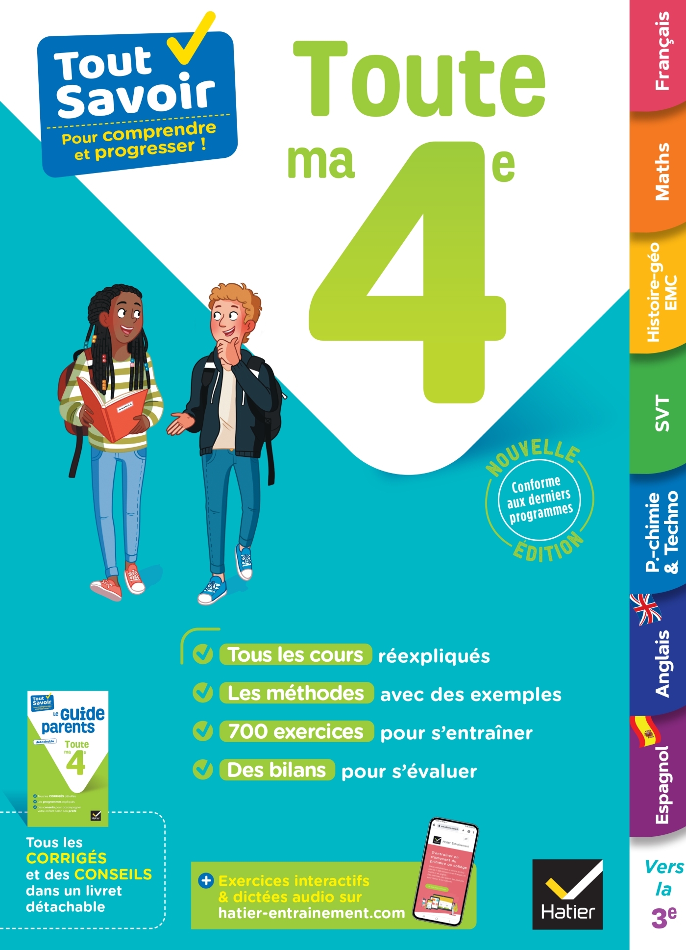TOUT SAVOIR 4E - TOUT EN UN - COURS, METHODES ET EXERCICES DANS TOUTES LES MATIERES