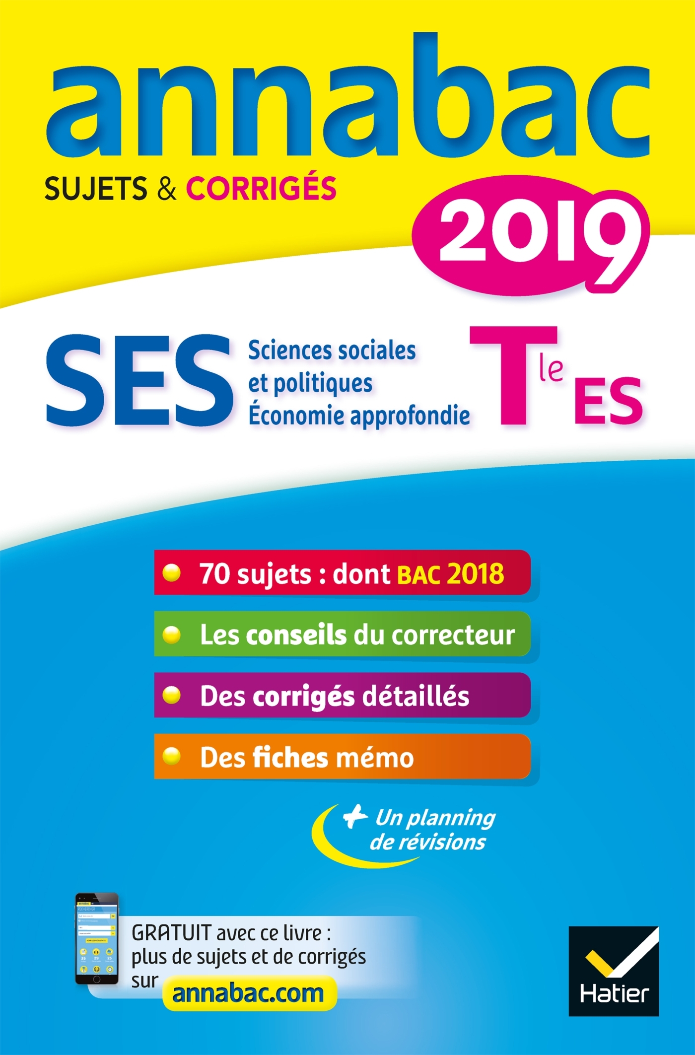 ANNALES ANNABAC 2019 SES TLE ES SPECIFIQUE & SPECIALITES - SUJETS ET CORRIGES DU BAC TERMINALE ES