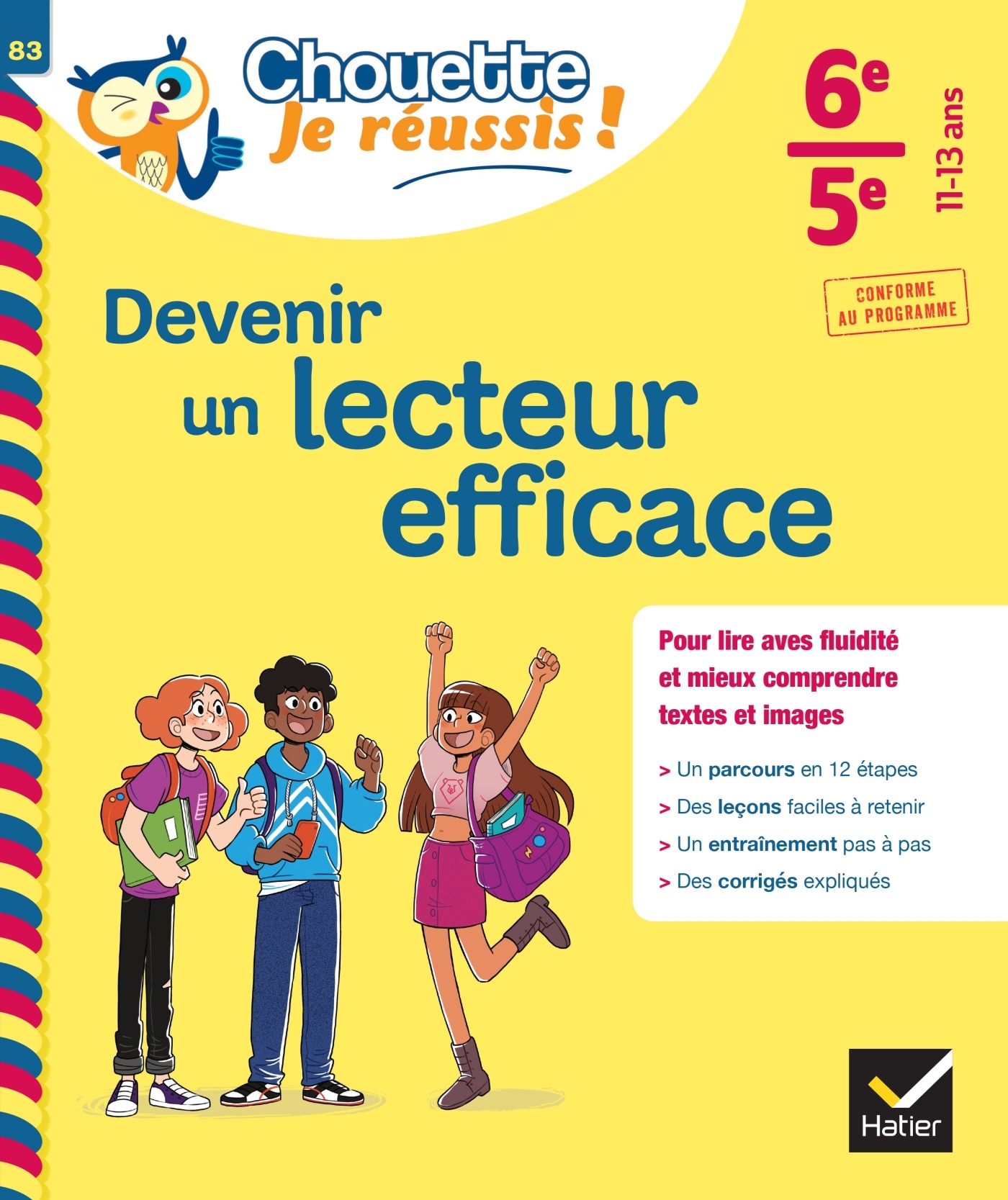 DEVENIR UN LECTEUR EFFICACE 6E, 5E - CHOUETTE, JE REUSSIS ! - CAHIER DE SOUTIEN EN FRANCAIS (COLLEGE