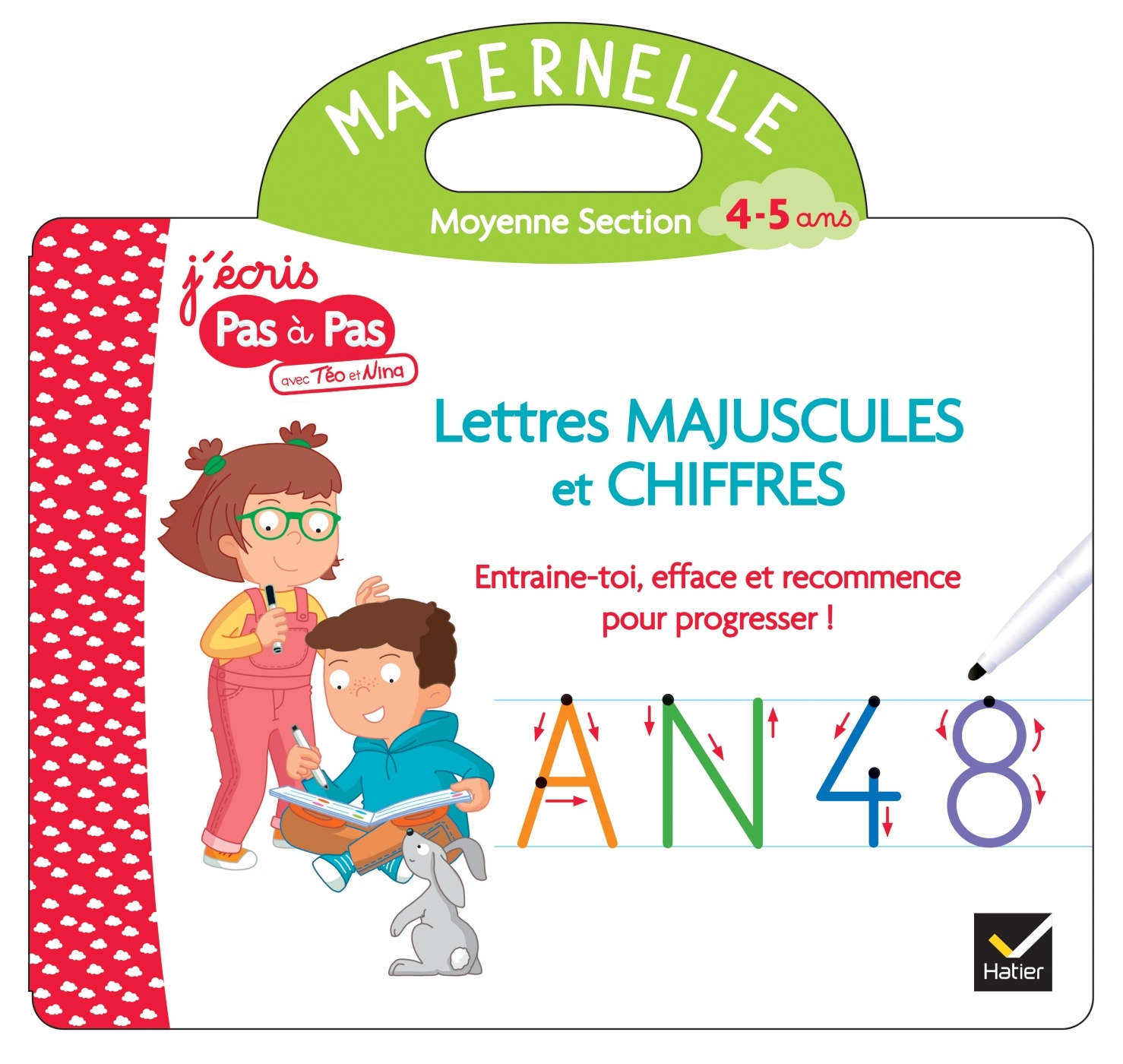 LIVRE ARDOISE TEO ET NINA MS - LETTRES MAJUSCULES ET CHIFFRES