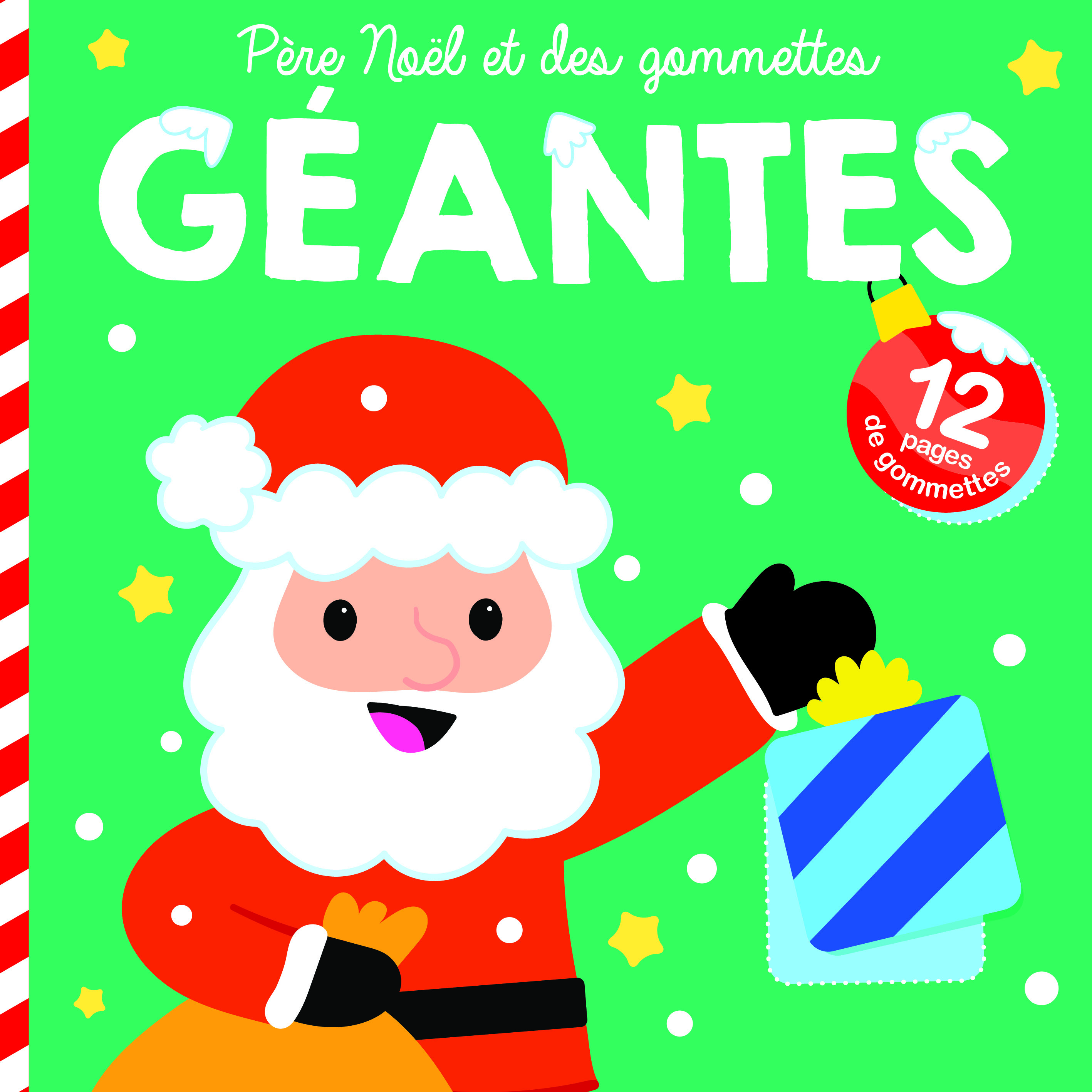 PERE NOEL ET DES GOMMETTES GEANTES COUVERTURE VERTE