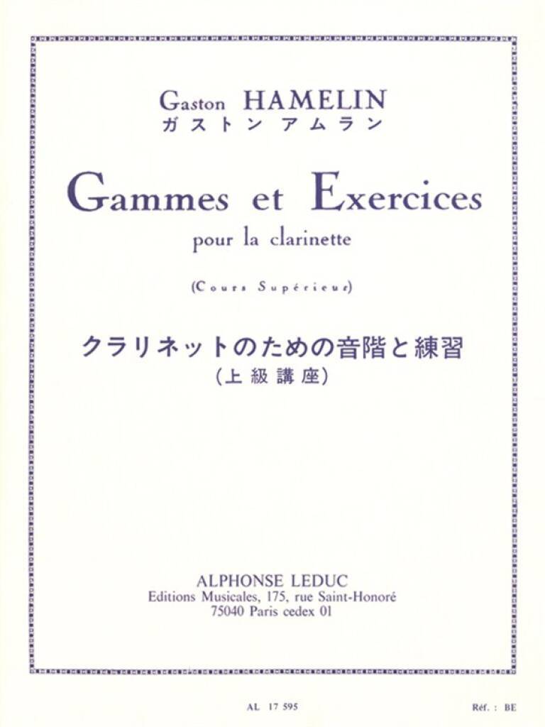 GASTON HAMELIN: SCALES AND EXERCISES (CLARINET)