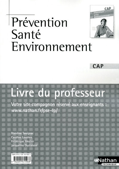 PREVENTION SANTE ENVIRONNEMENT CAP (POCHETTE) - PROFESSEUR - 2010