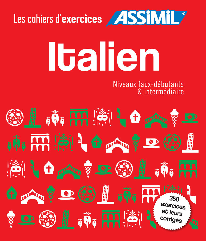 COFFRET CAHIERS EXERCICES ITALIEN NIVEAUX FAUX DEBUTANTS ET INTERMEDIAIRES
