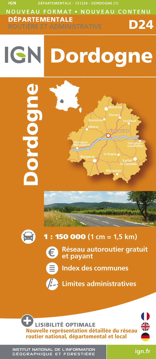 D24 DORDOGNE 1/150.000 721224