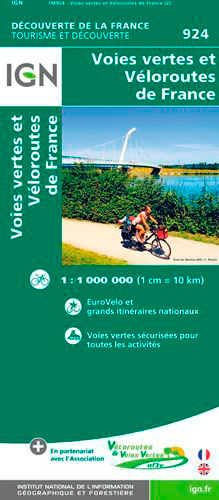 1M924 VOIES VERTES ET VELOROUTES DE FRANCE 1/1M