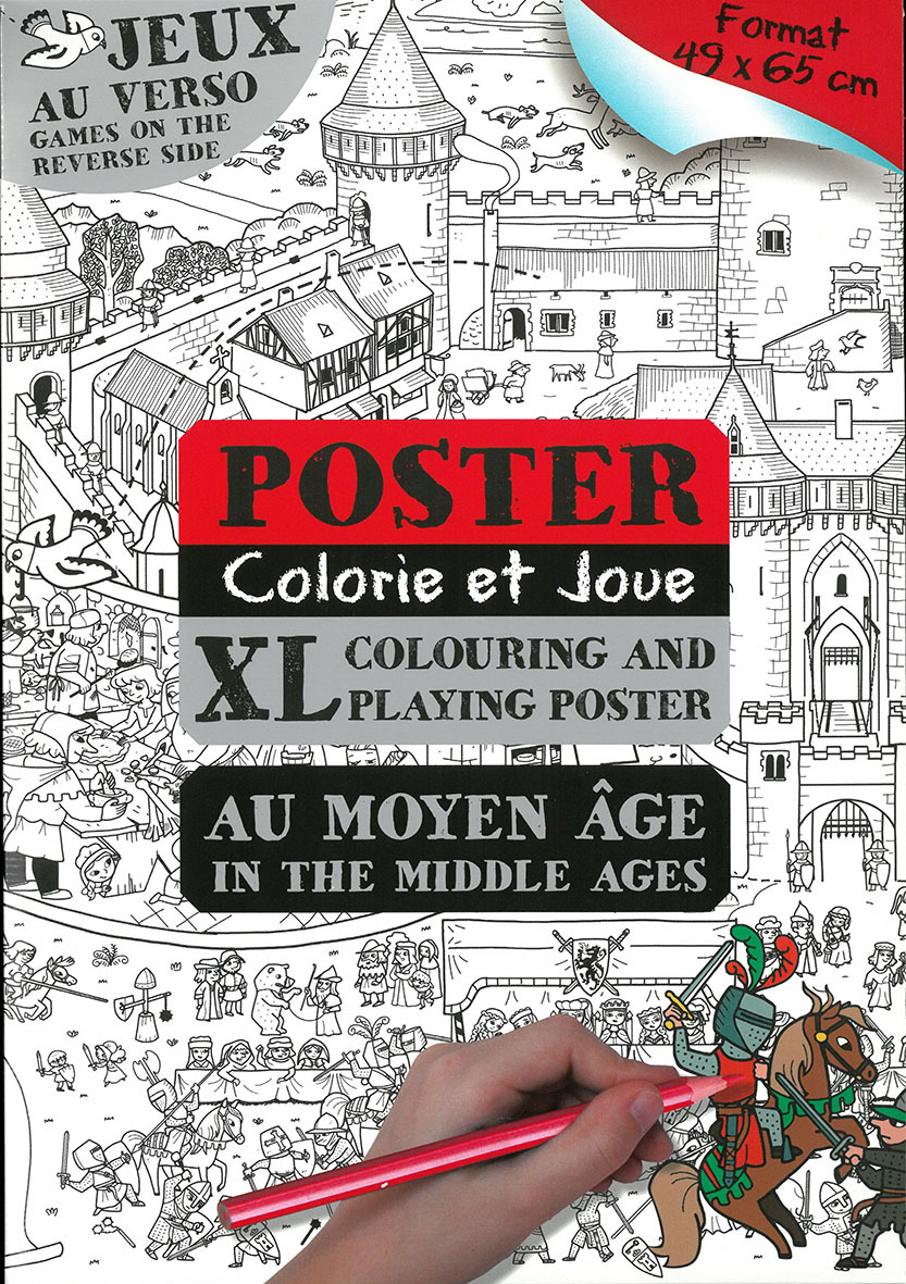 POSTER COLORIE ET JOUE AU MOYEN-AGE
