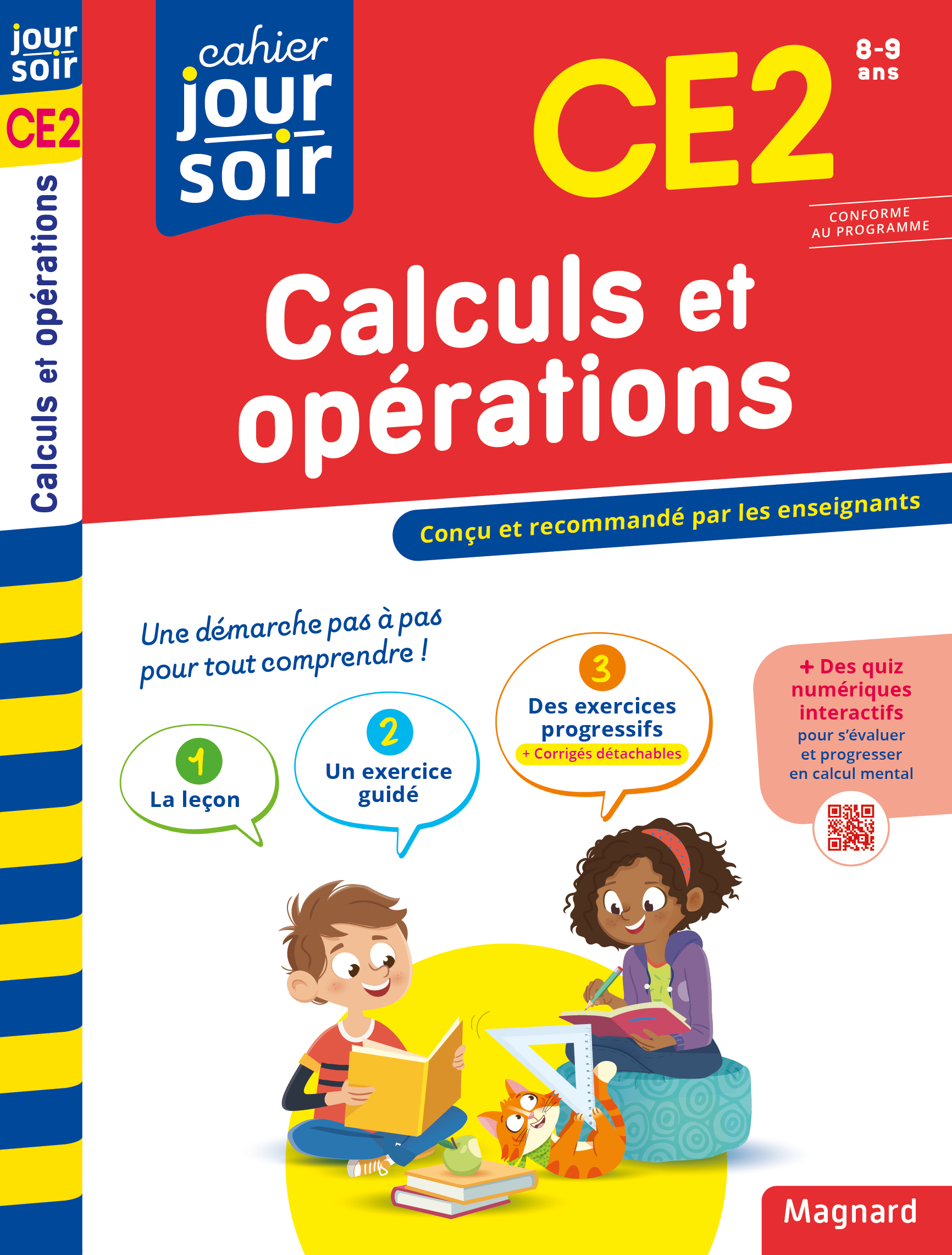 CAHIER JOUR SOIR 2023 : CALCULS ET OPERATIONS CE2 - CONCU ET RECOMMANDE PAR LES ENSEIGNANTS