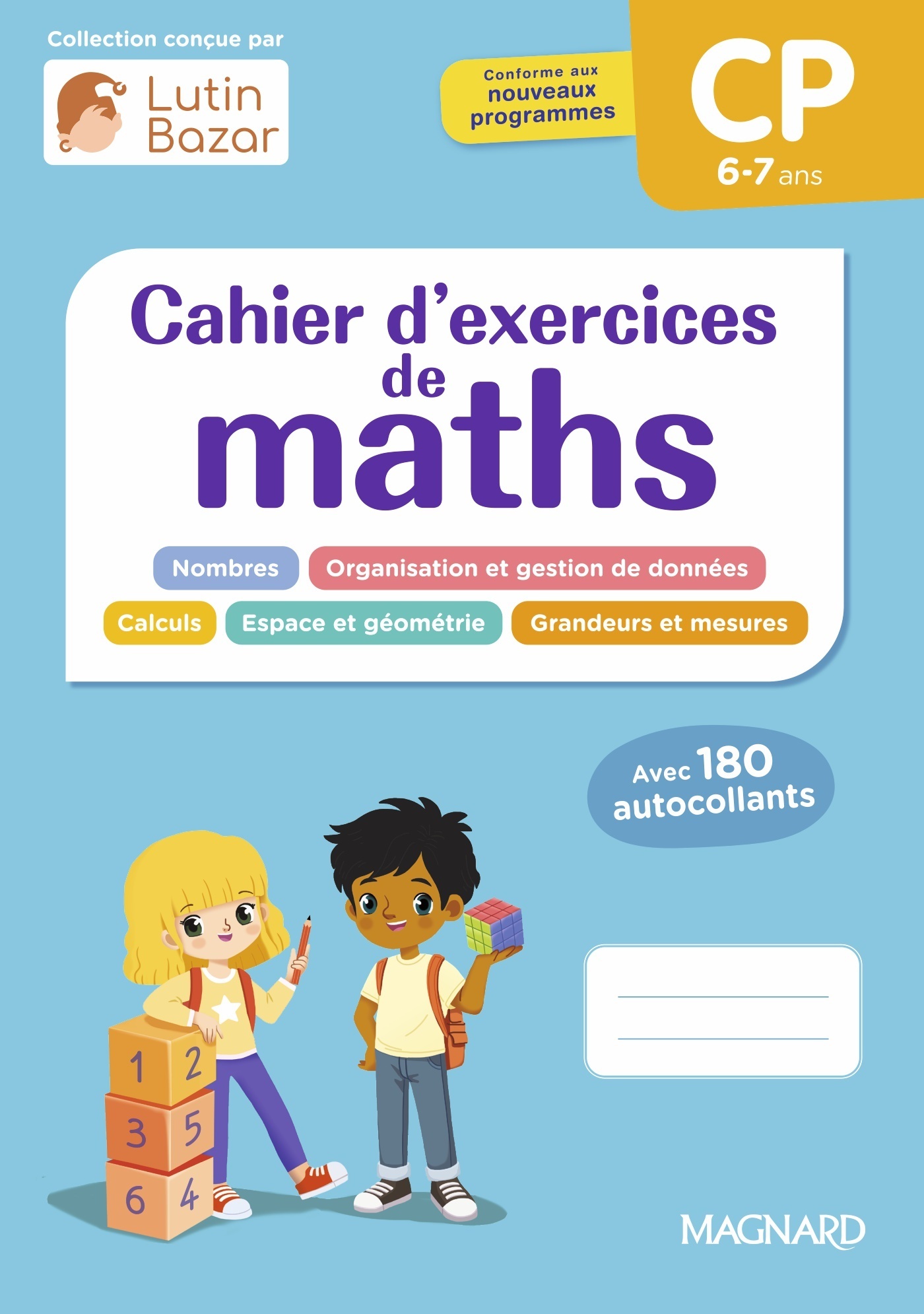 CAHIER D´EXERCICES MATHS CP - UNE COLLECTION CONCUE PAR LUTIN BAZAR