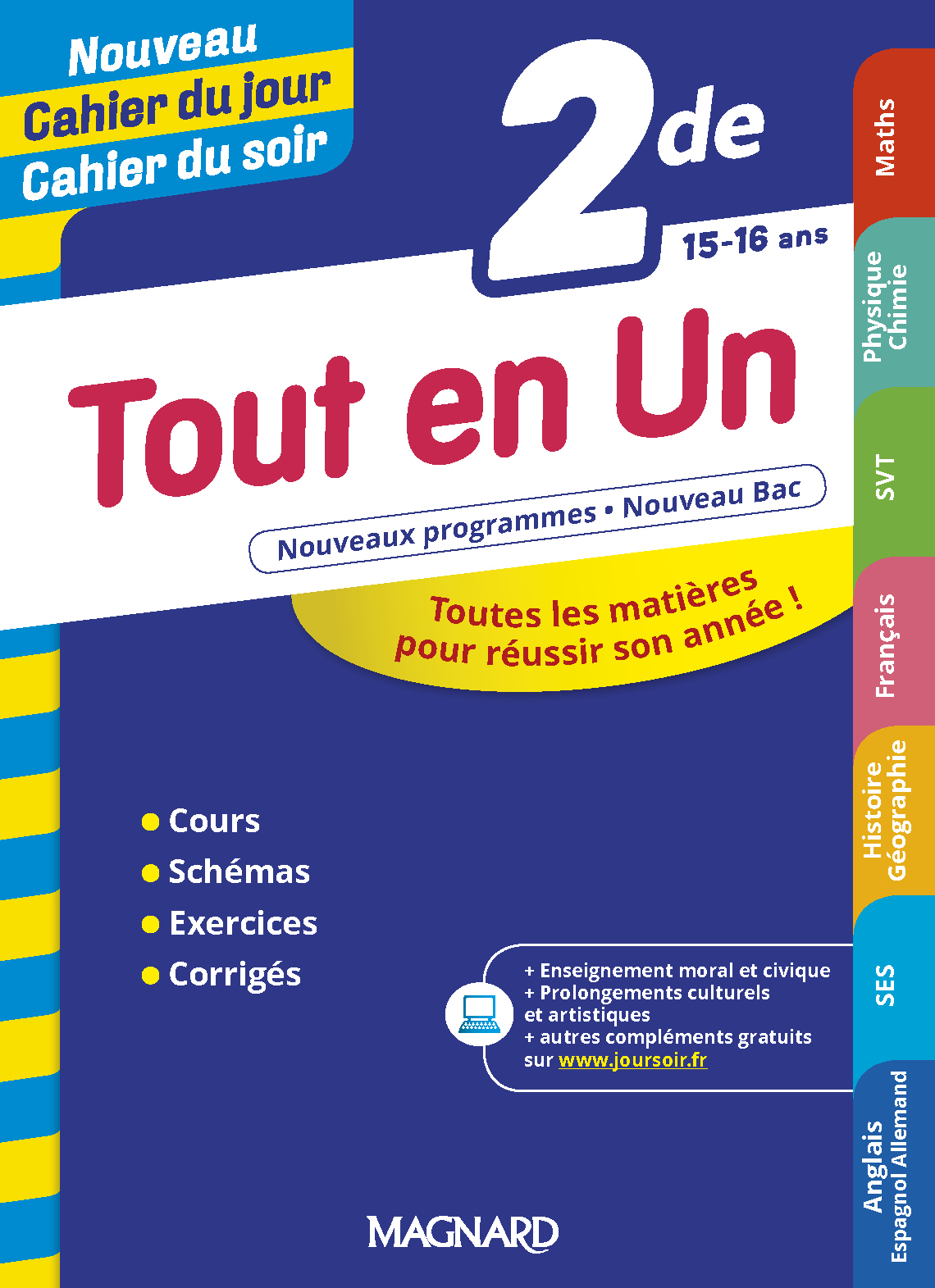 TOUT EN UN 2DE - CAHIER DU JOUR / CAHIER DU SOIR ED. 2019 / NOUVEAU