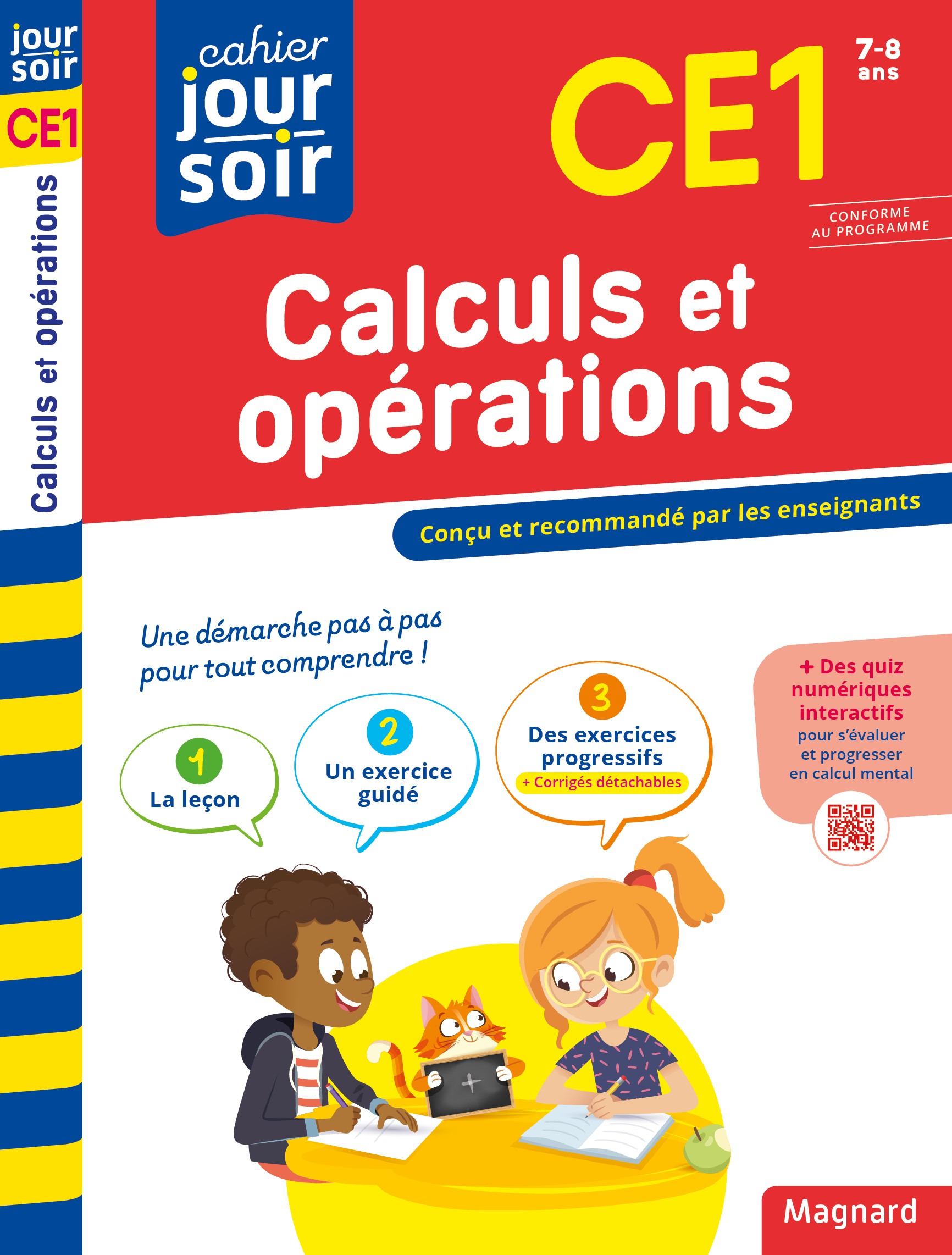 CAHIER JOUR SOIR 2023 : CALCULS ET OPERATIONS CE1 - CONCU ET RECOMMANDE PAR LES ENSEIGNANTS