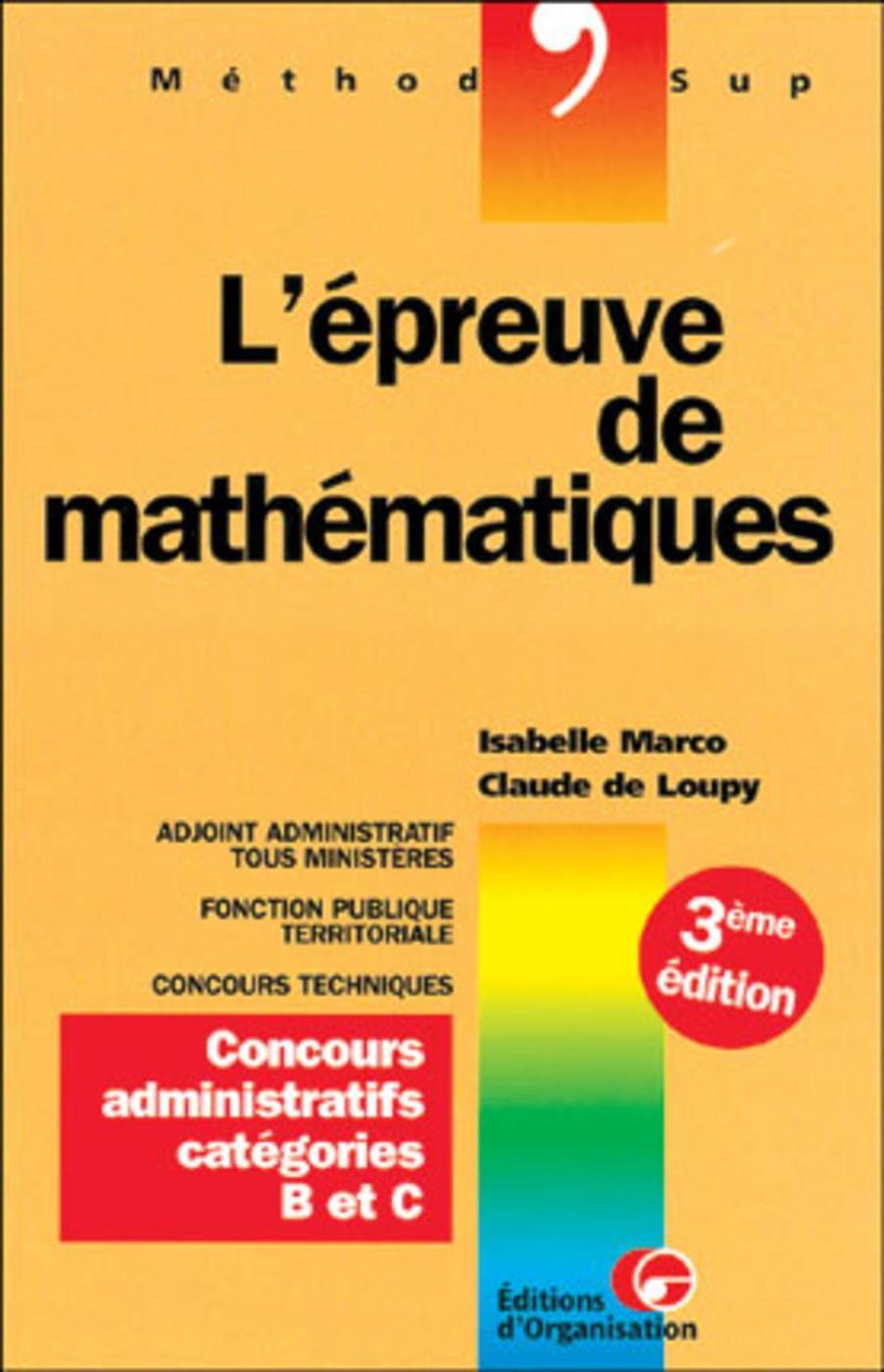 EPREUVE DE MATHEMATIQUES