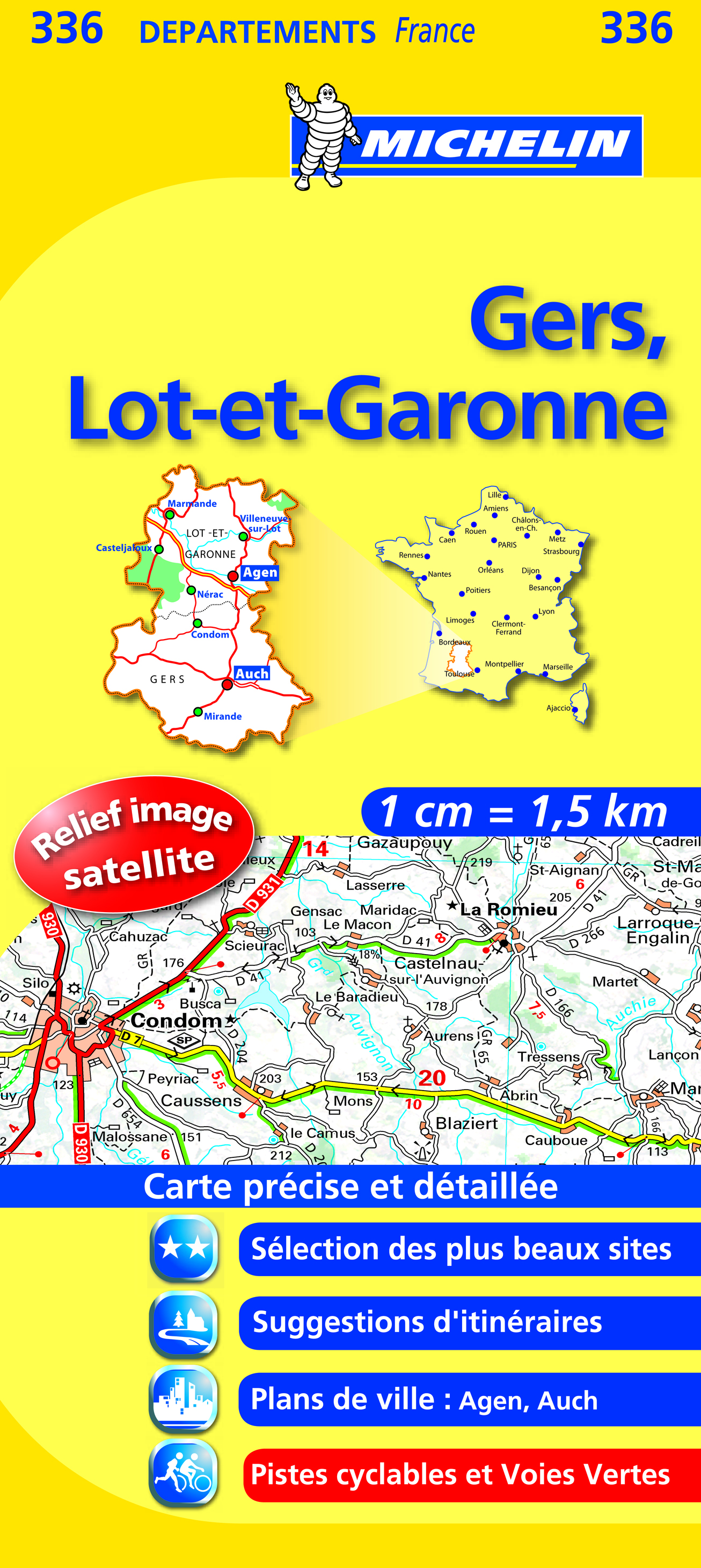 CARTE ROUTIERE 336 GERS/LOT-ET-GARONNE