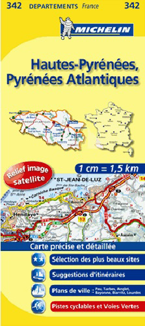 CARTE ROUTIERE 342 HAUTES - PYRENEES/PYRENEES - ATLANTIQUES