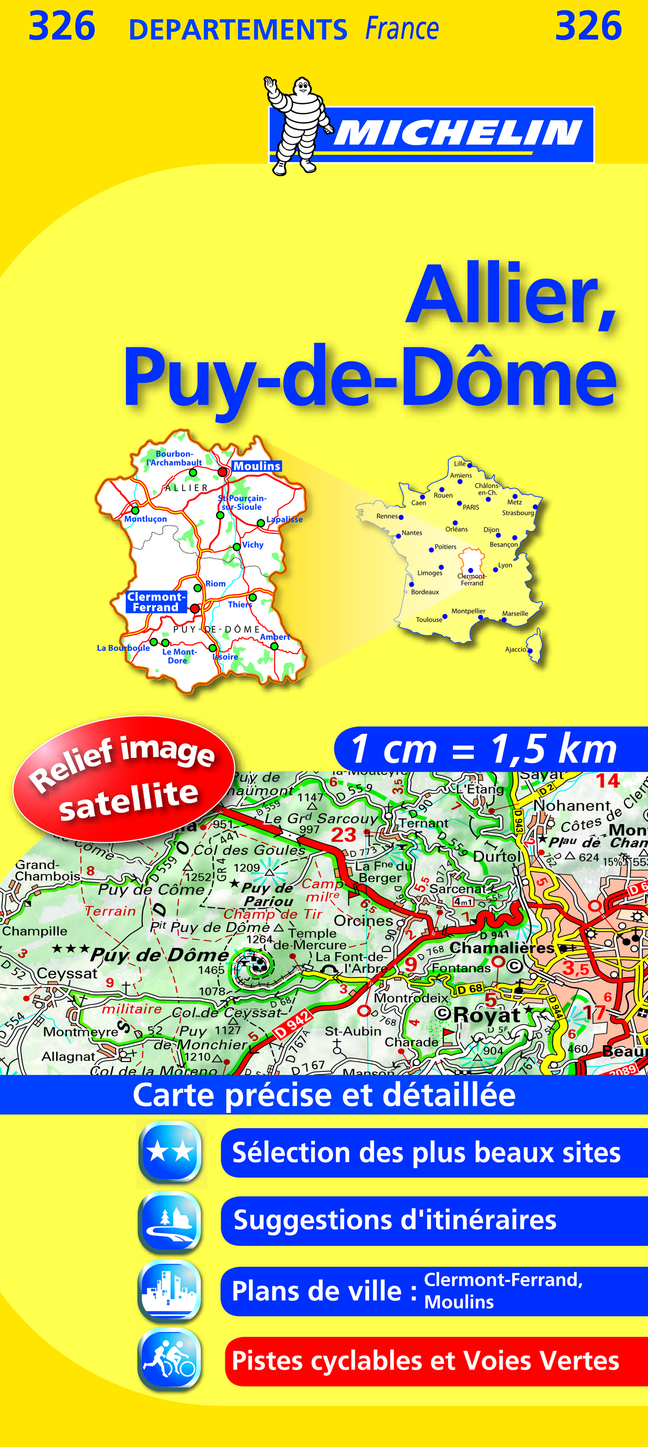 CARTE ROUTIERE 326 ALLIER/PUY-DE-DOME