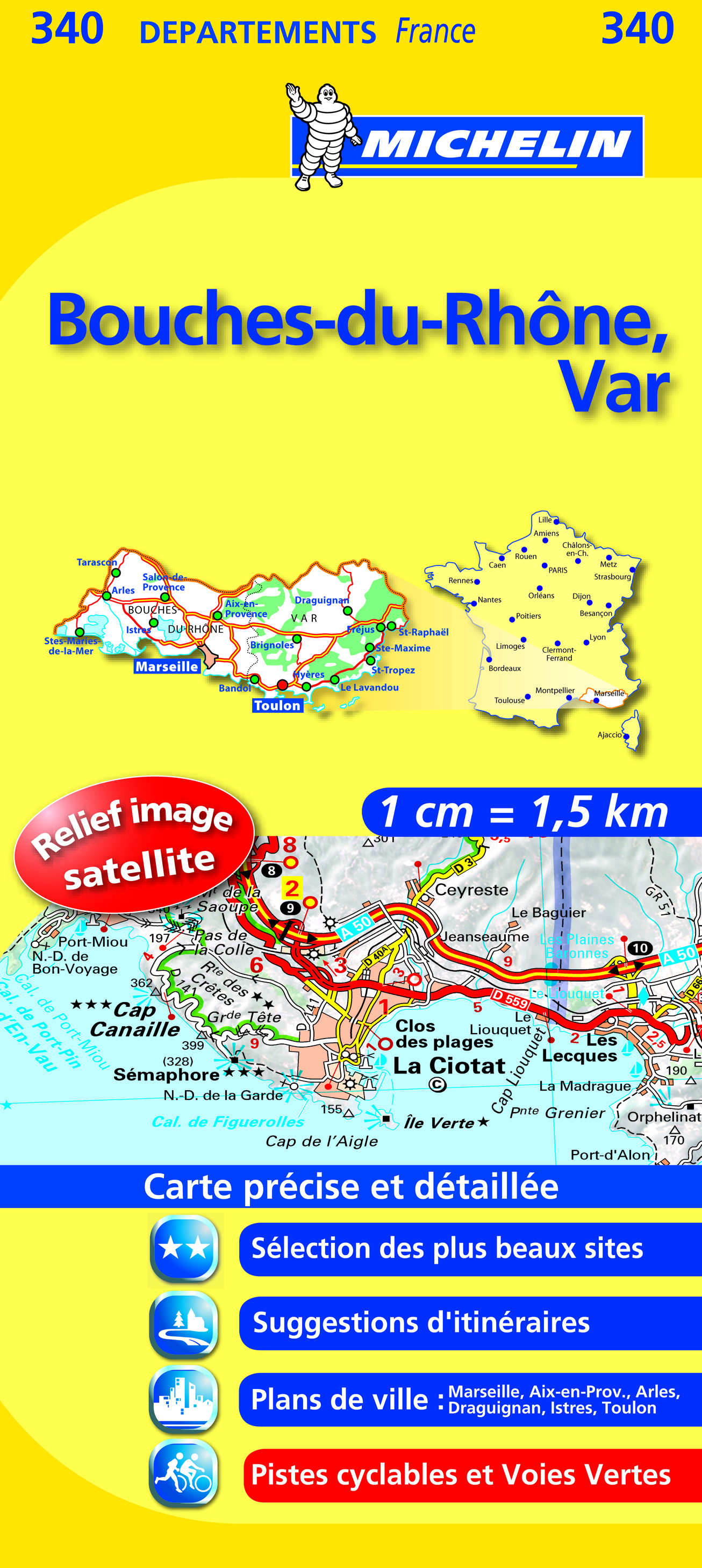 CARTE ROUTIERE 340 BOUCHES DU RHONE / VAR