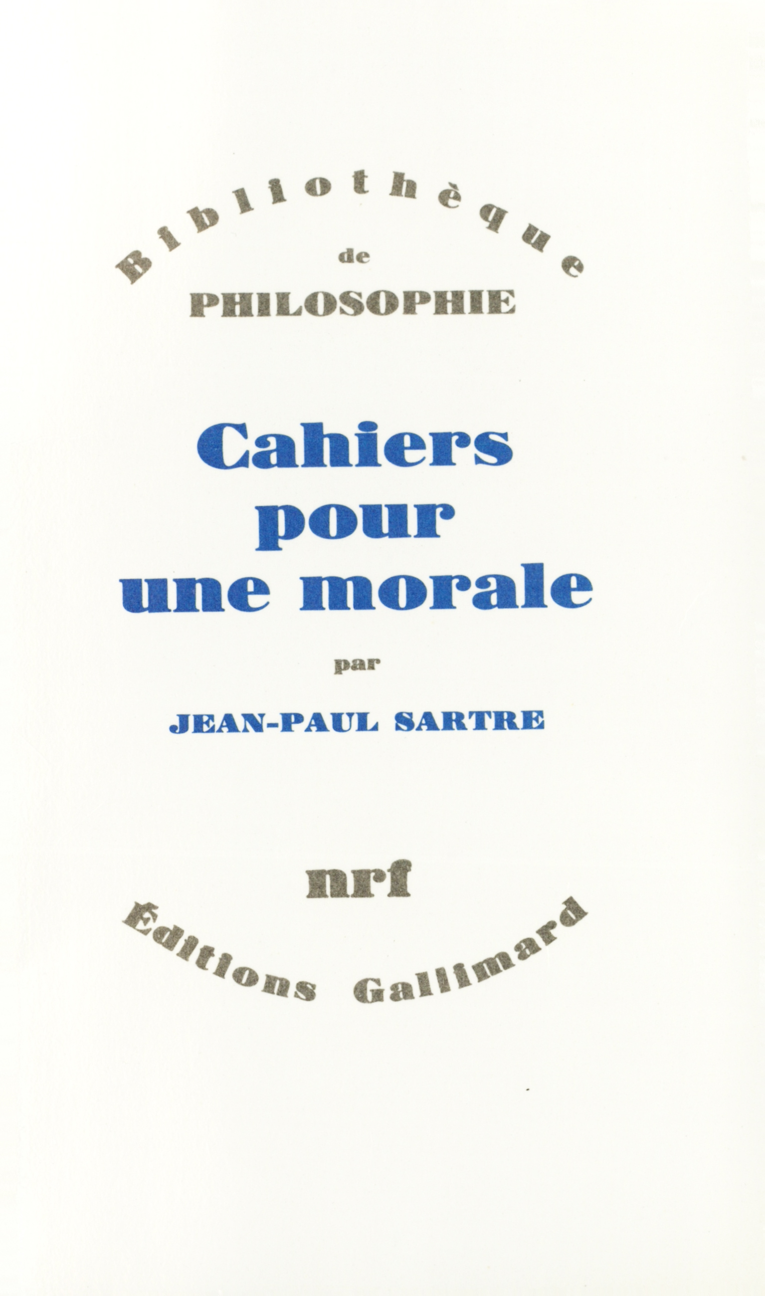 CAHIERS POUR UNE MORALE