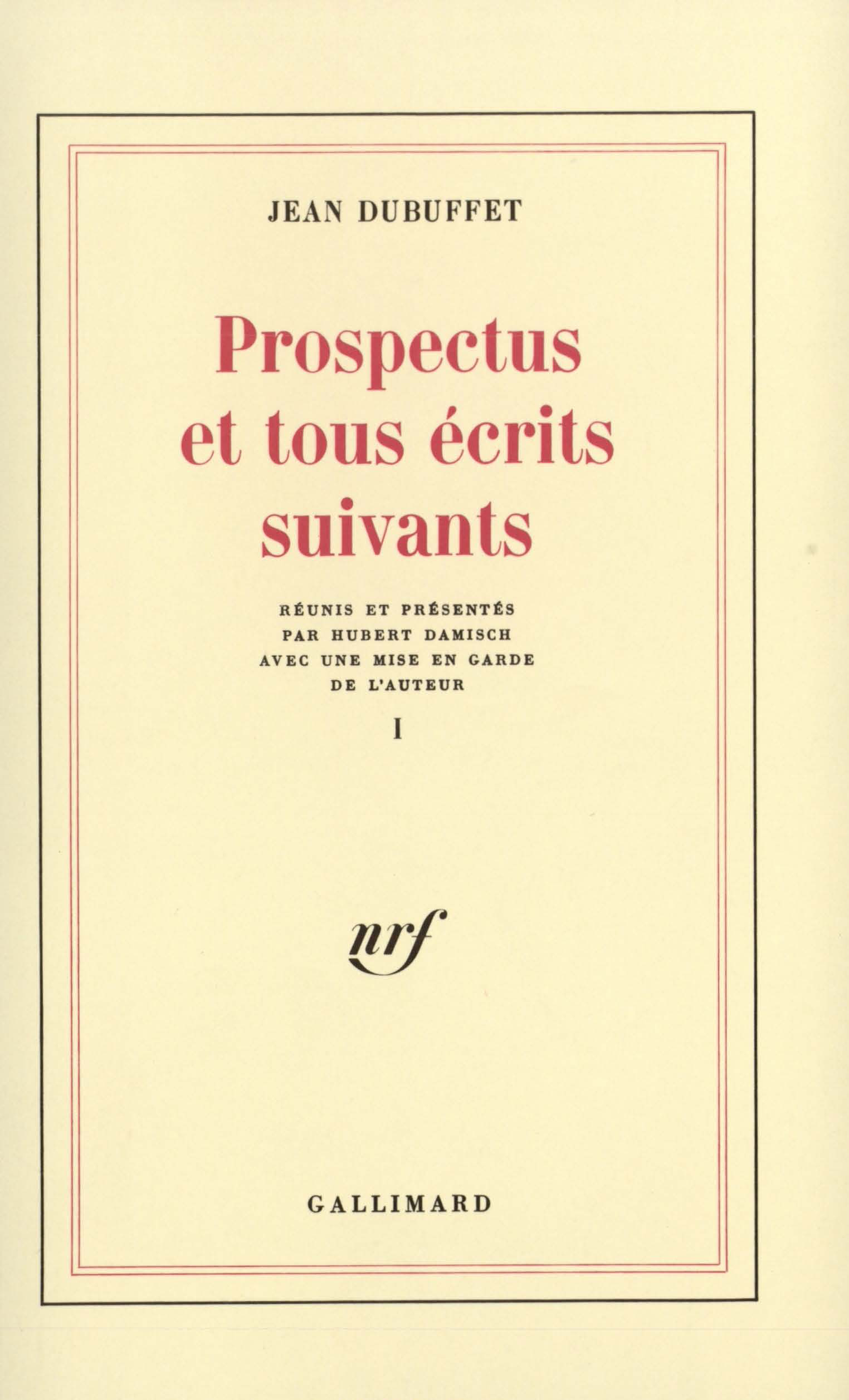 PROSPECTUS ET TOUS ECRITS SUIVANTS T1