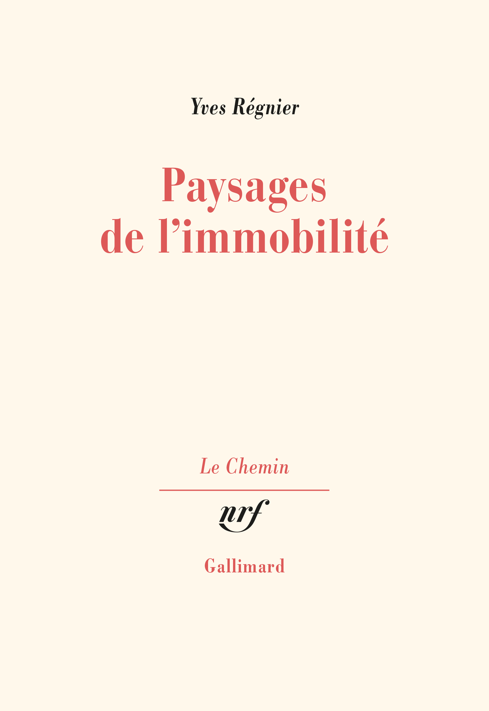 PAYSAGES DE L'IMMOBILITE