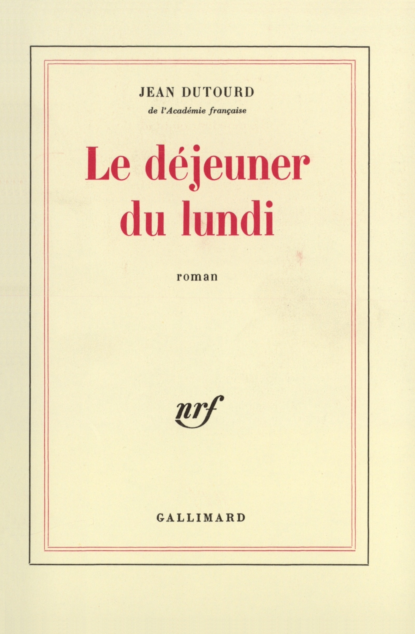 DEJEUNER DU LUNDI