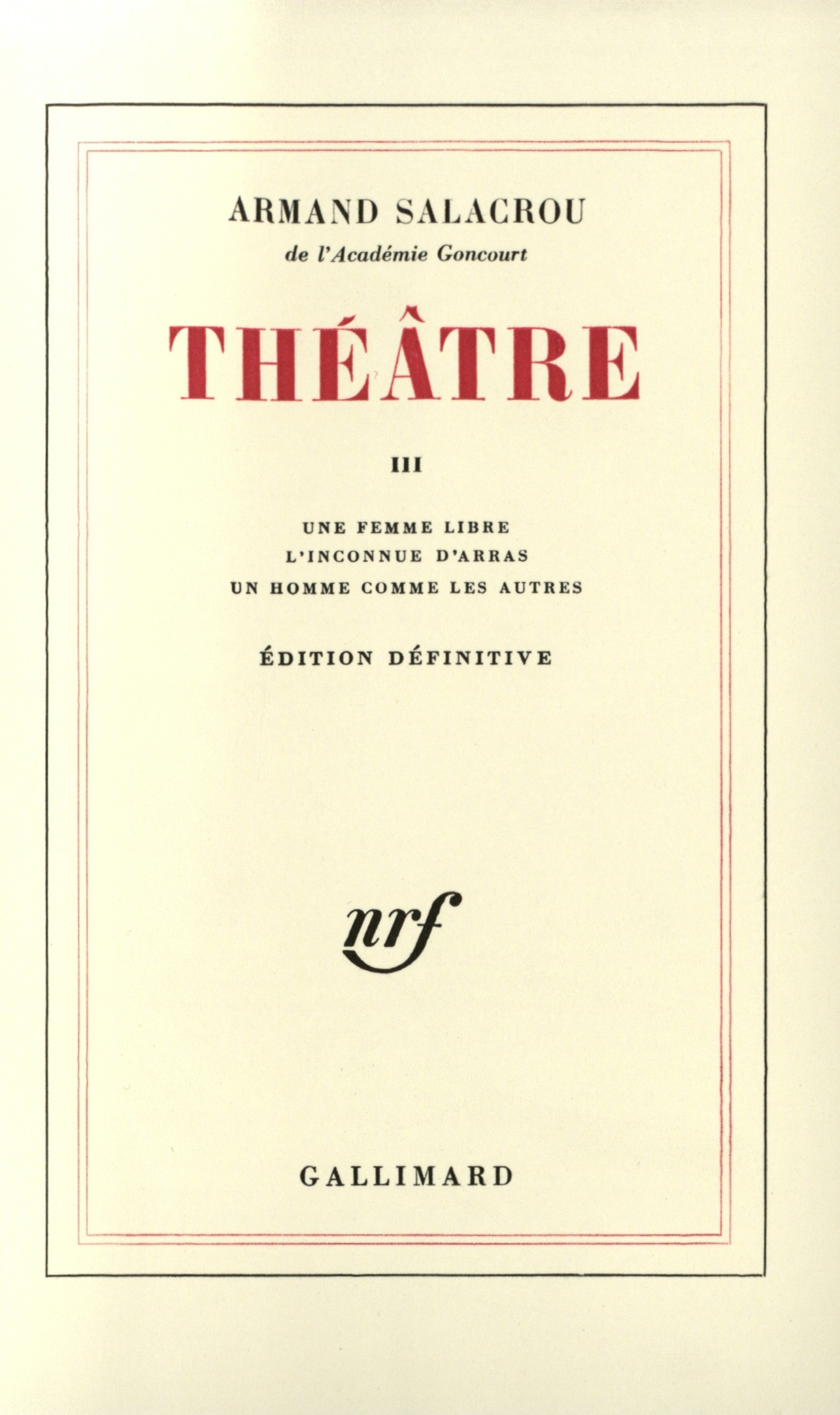 THEATRE T3 - SALACROU