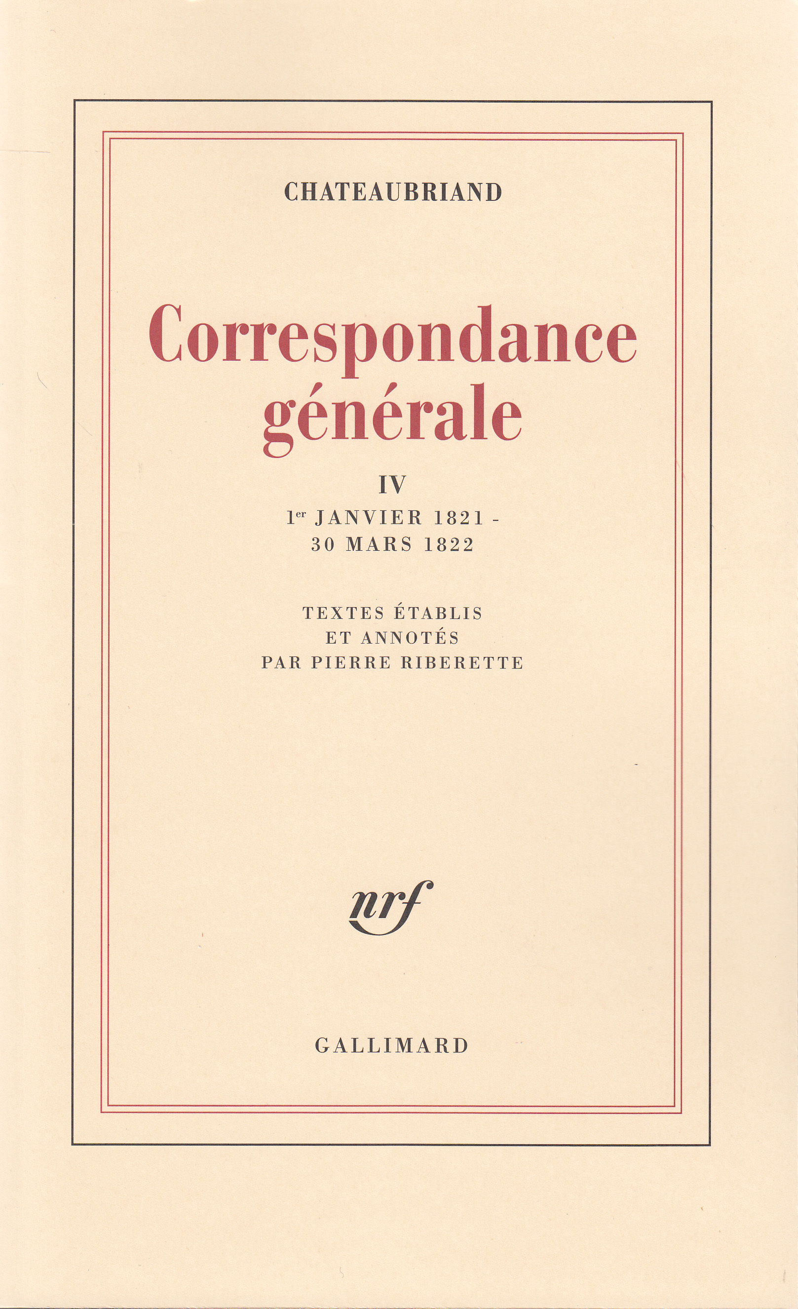 CORRESPONDANCE GENERALE T4