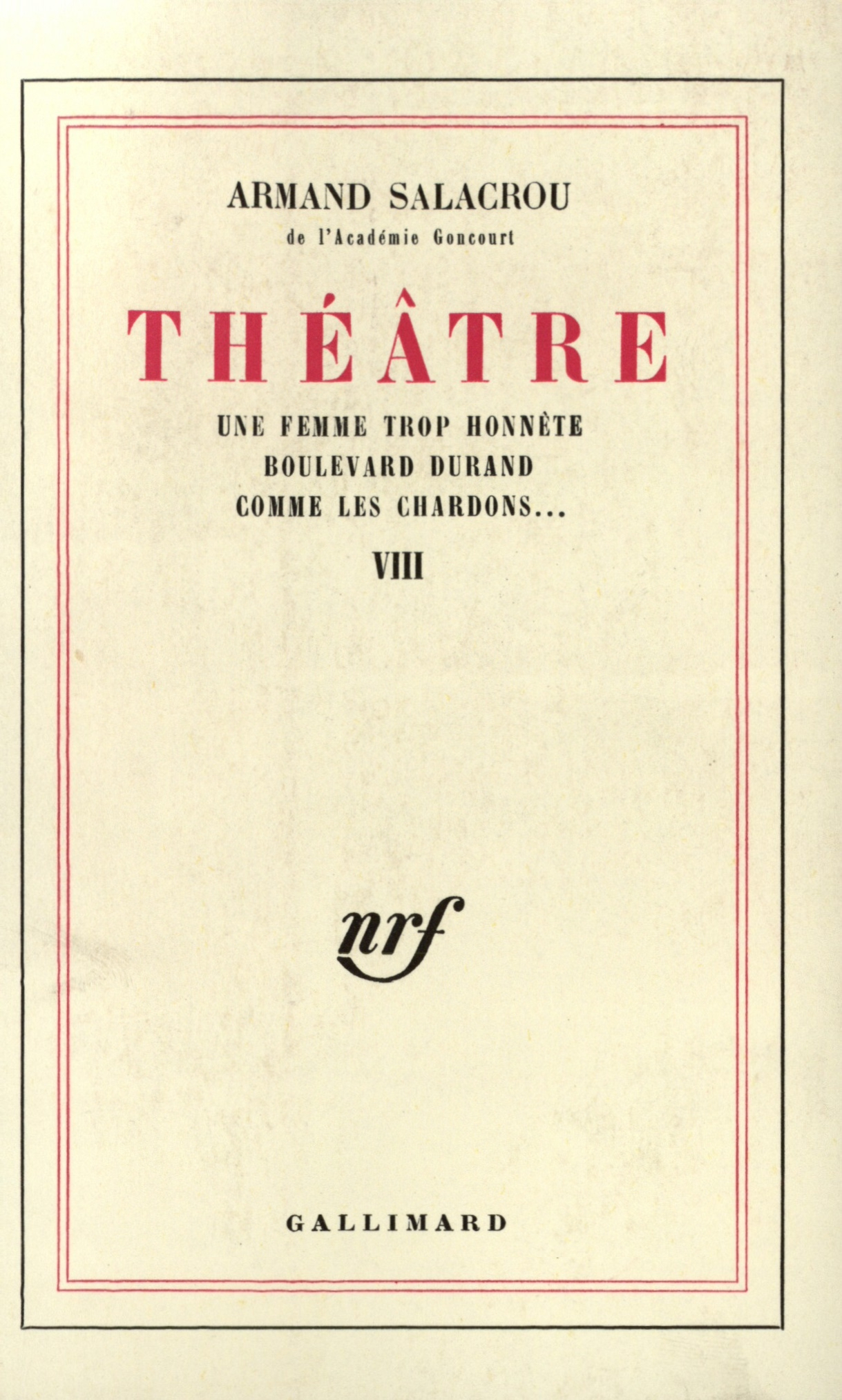 THEATRE T8 - SALACROU