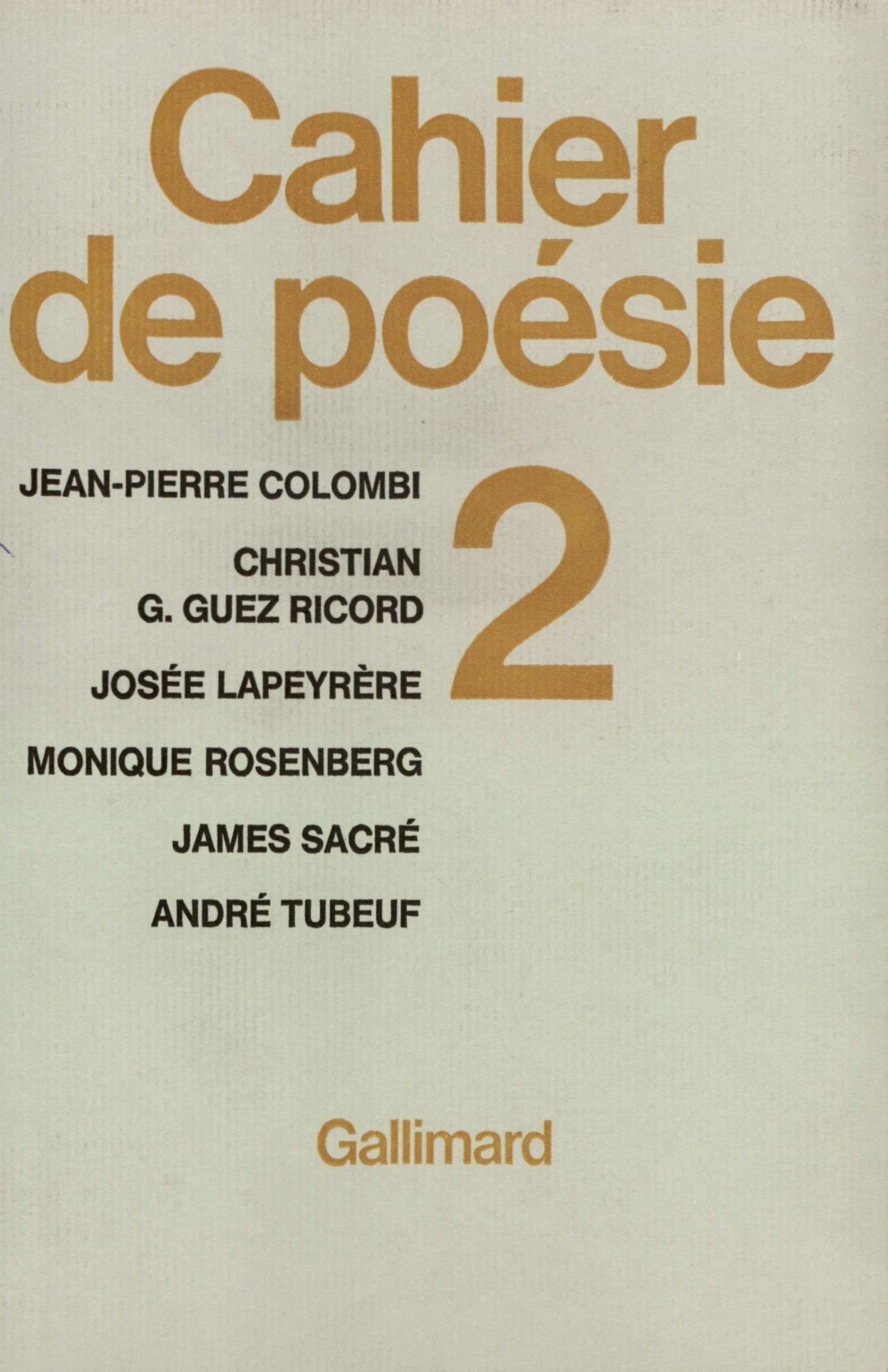 CAHIER DE POESIE 2