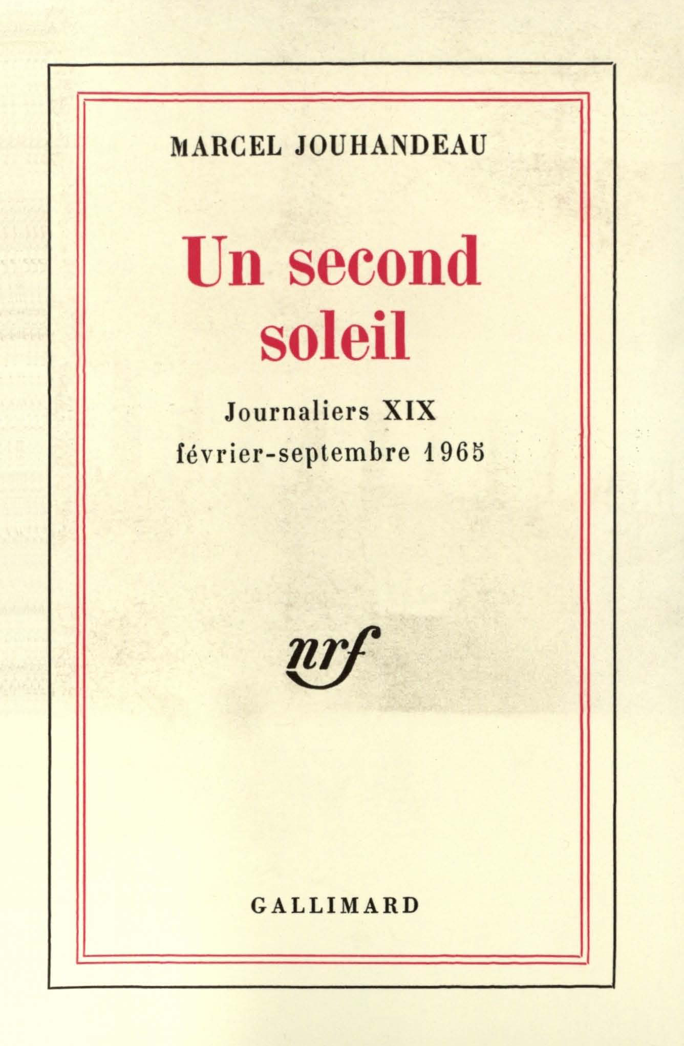 SECOND SOLEIL((FEVRIER - SEPTEMBRE 1965))