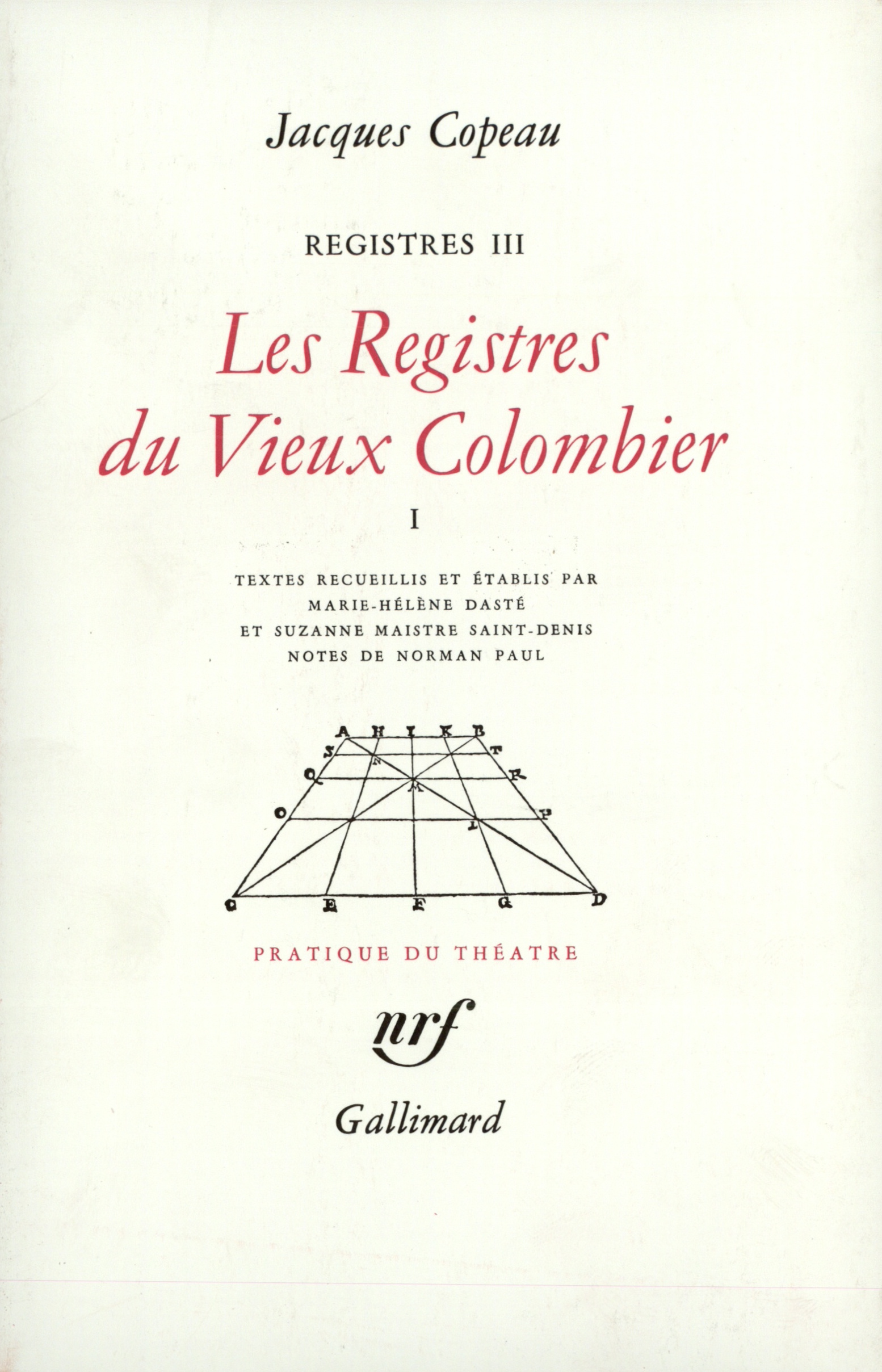 REGISTRES DU VIEUX COLOMBIER T1