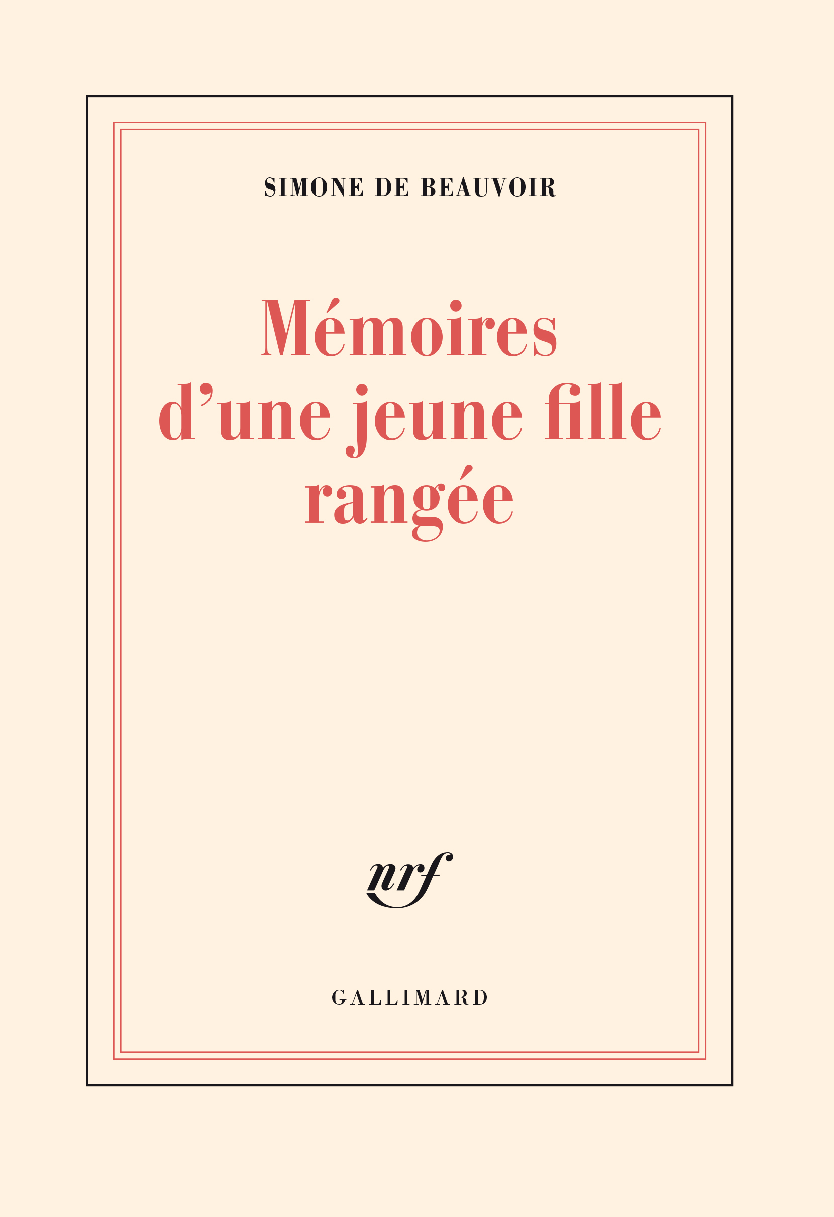 MEMOIRES D'UNE JEUNE FILLE RANGEE
