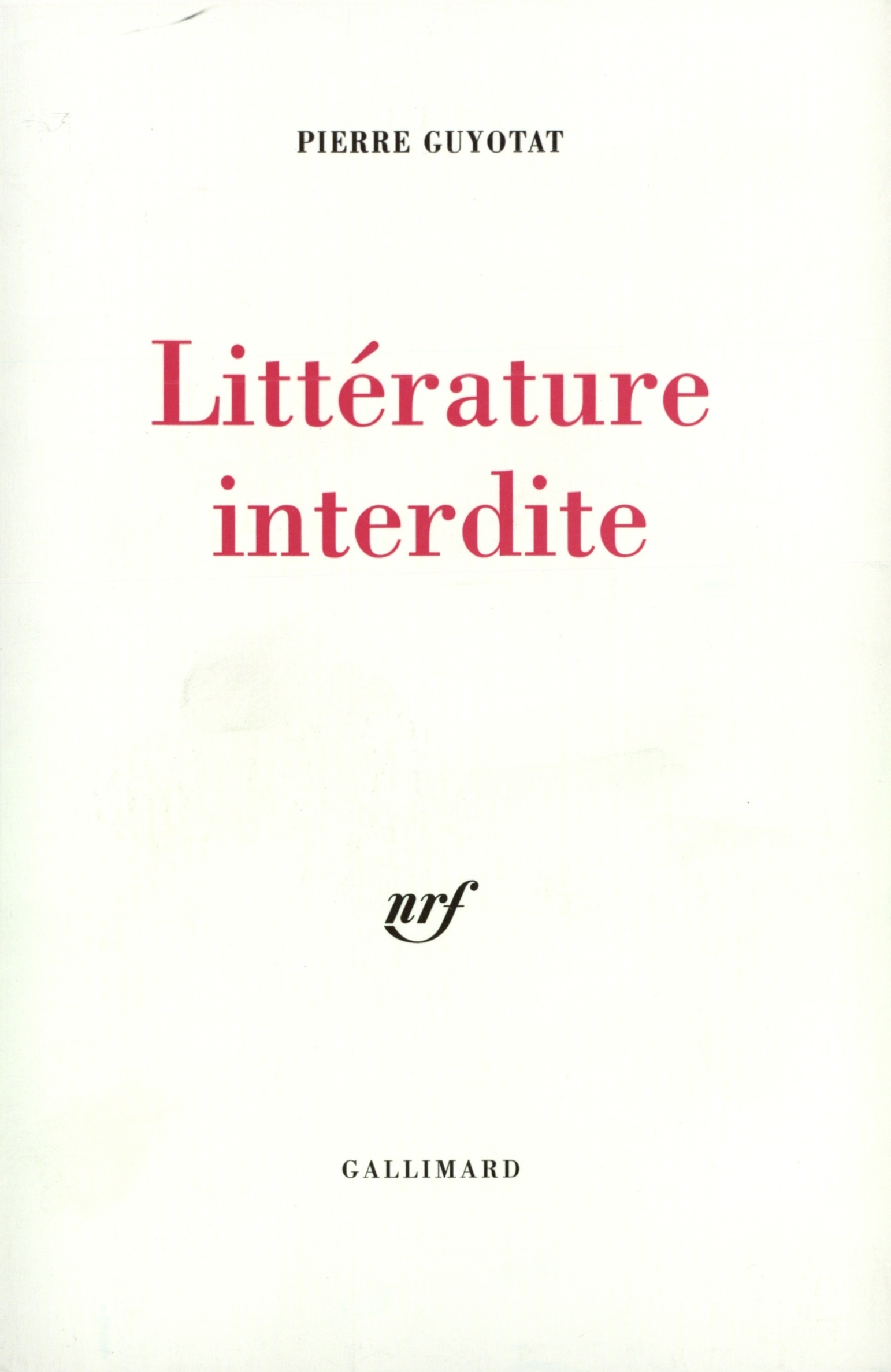 LITTERATURE INTERDITE