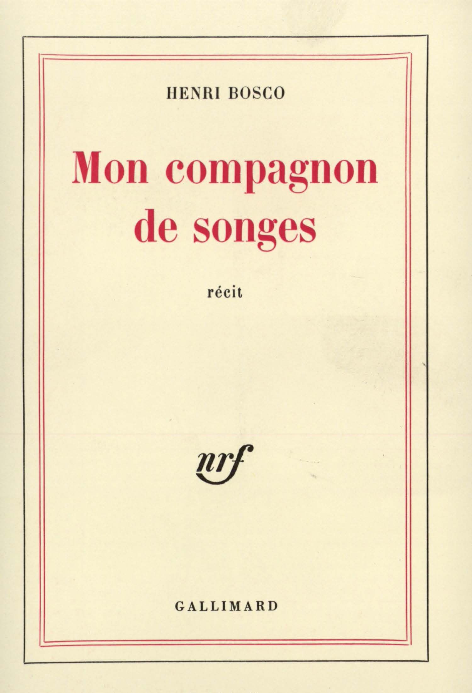 MON COMPAGNON DE SONGES