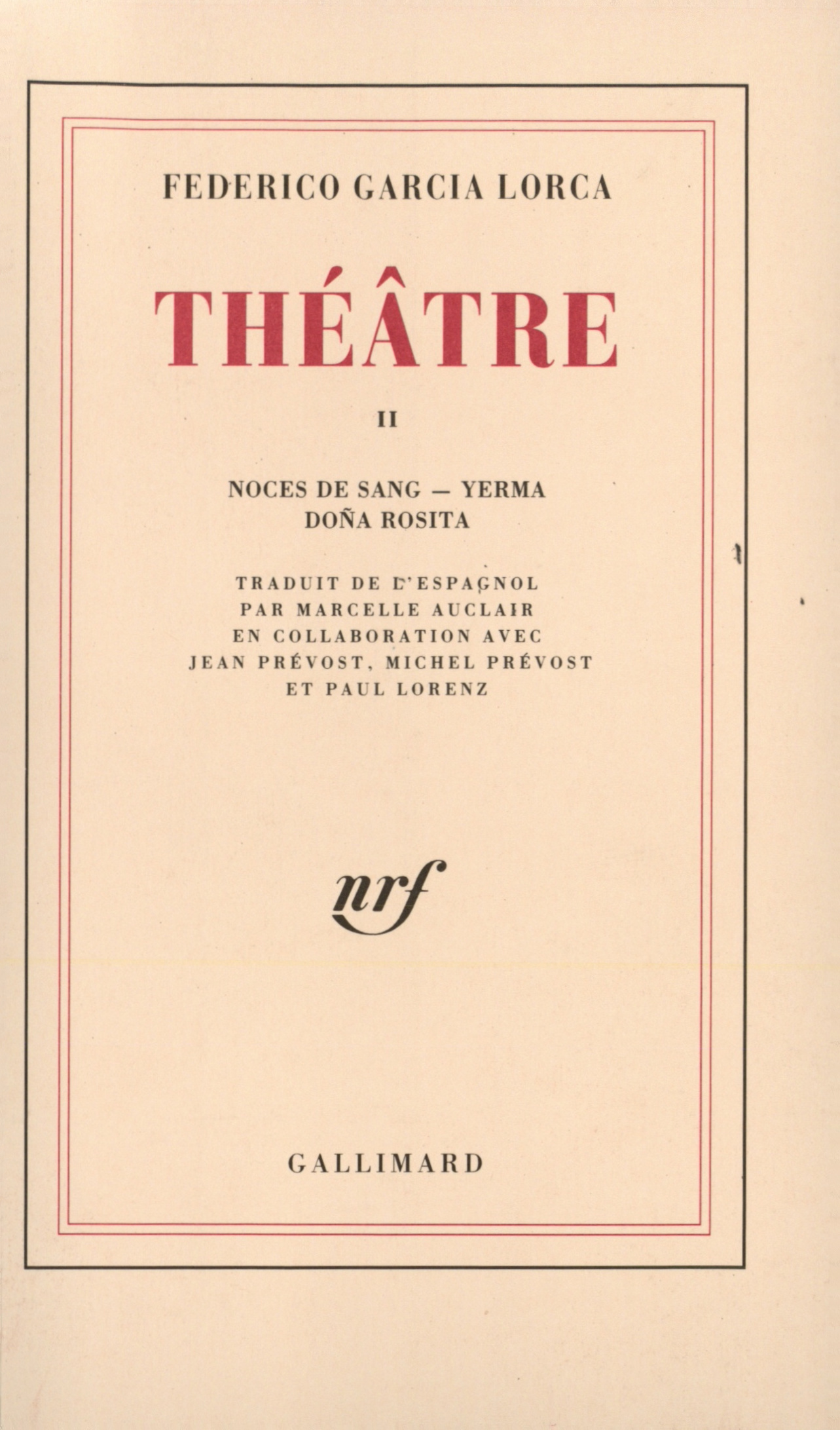 THEATRE T2 - GARCIA LORCA