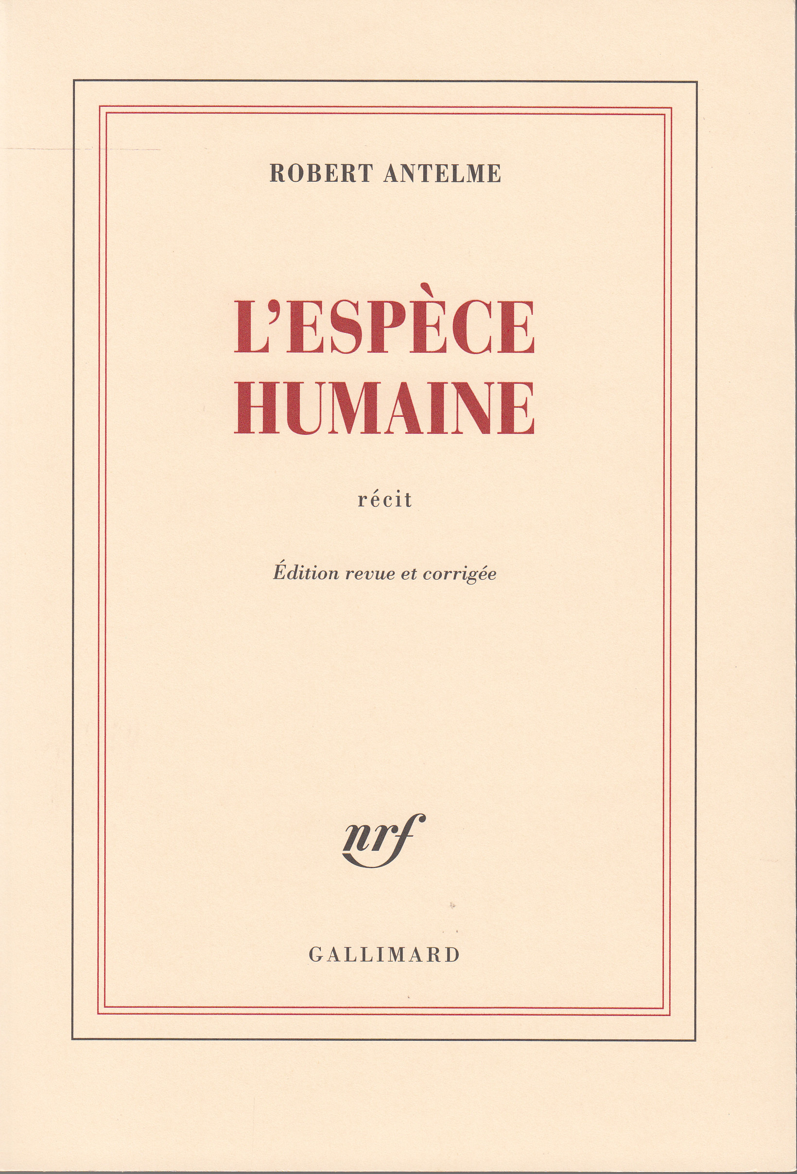 ESPECE HUMAINE