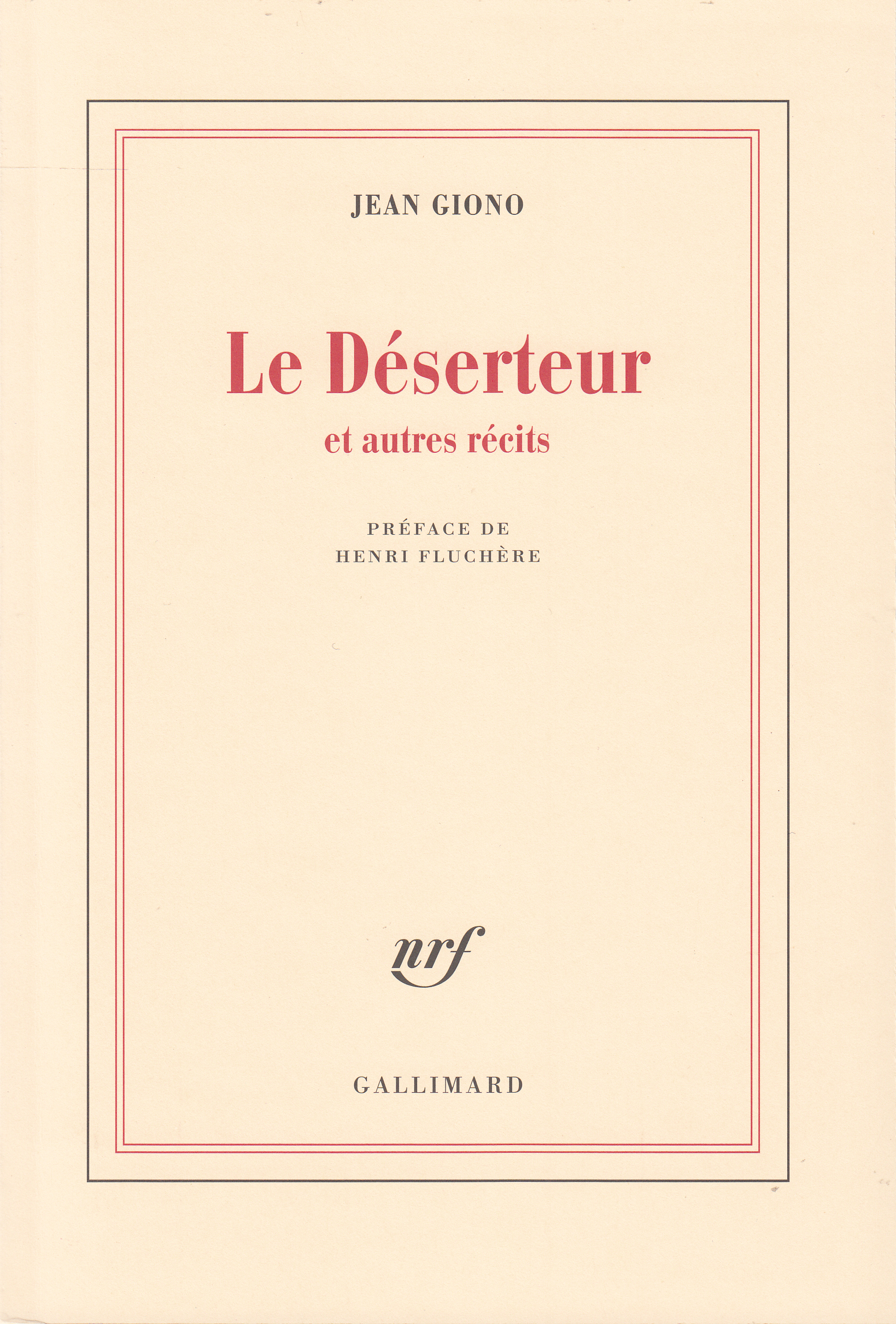 DESERTEUR ET AUTRES RECITS