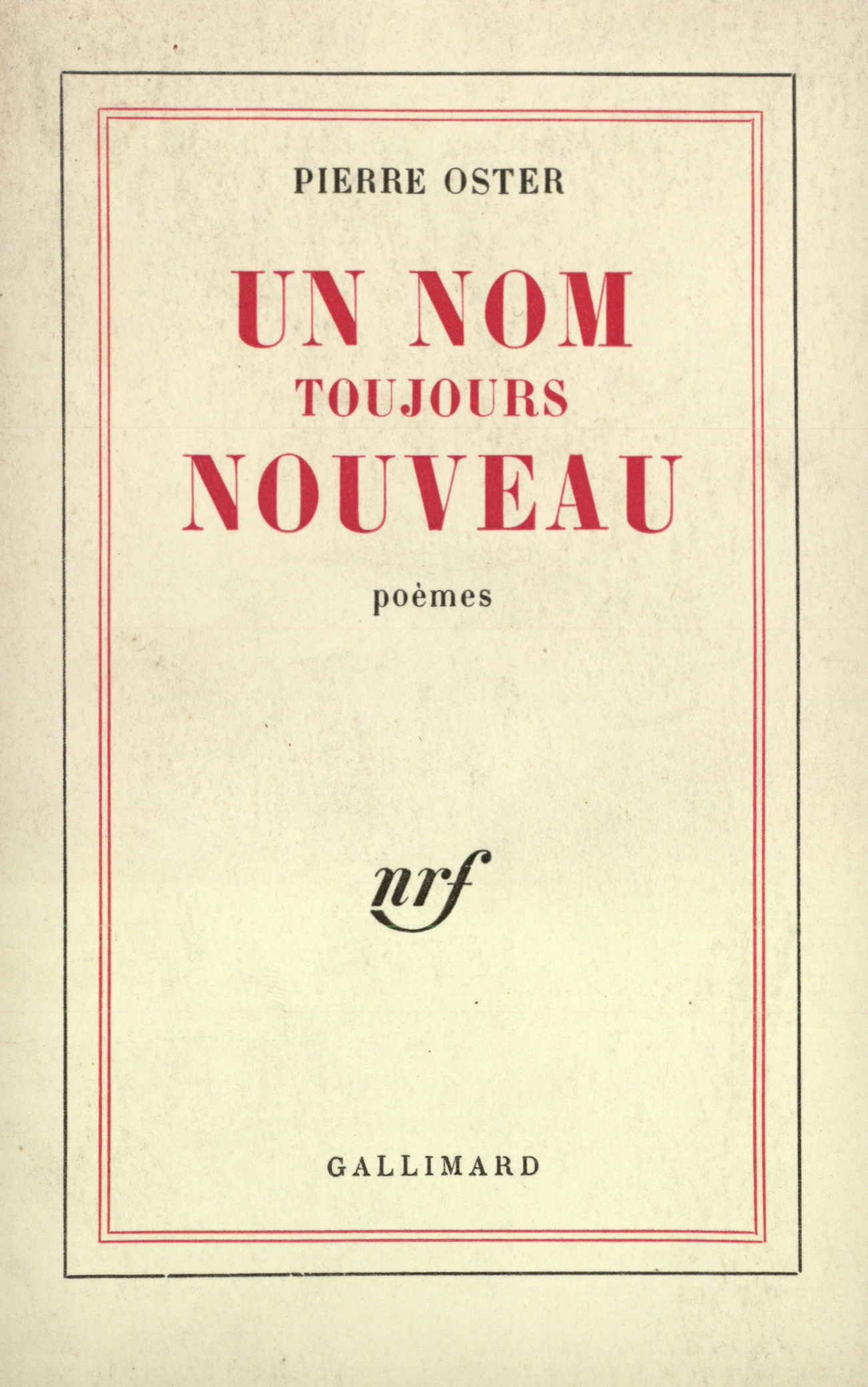 NOM TOUJOURS NOUVEAU