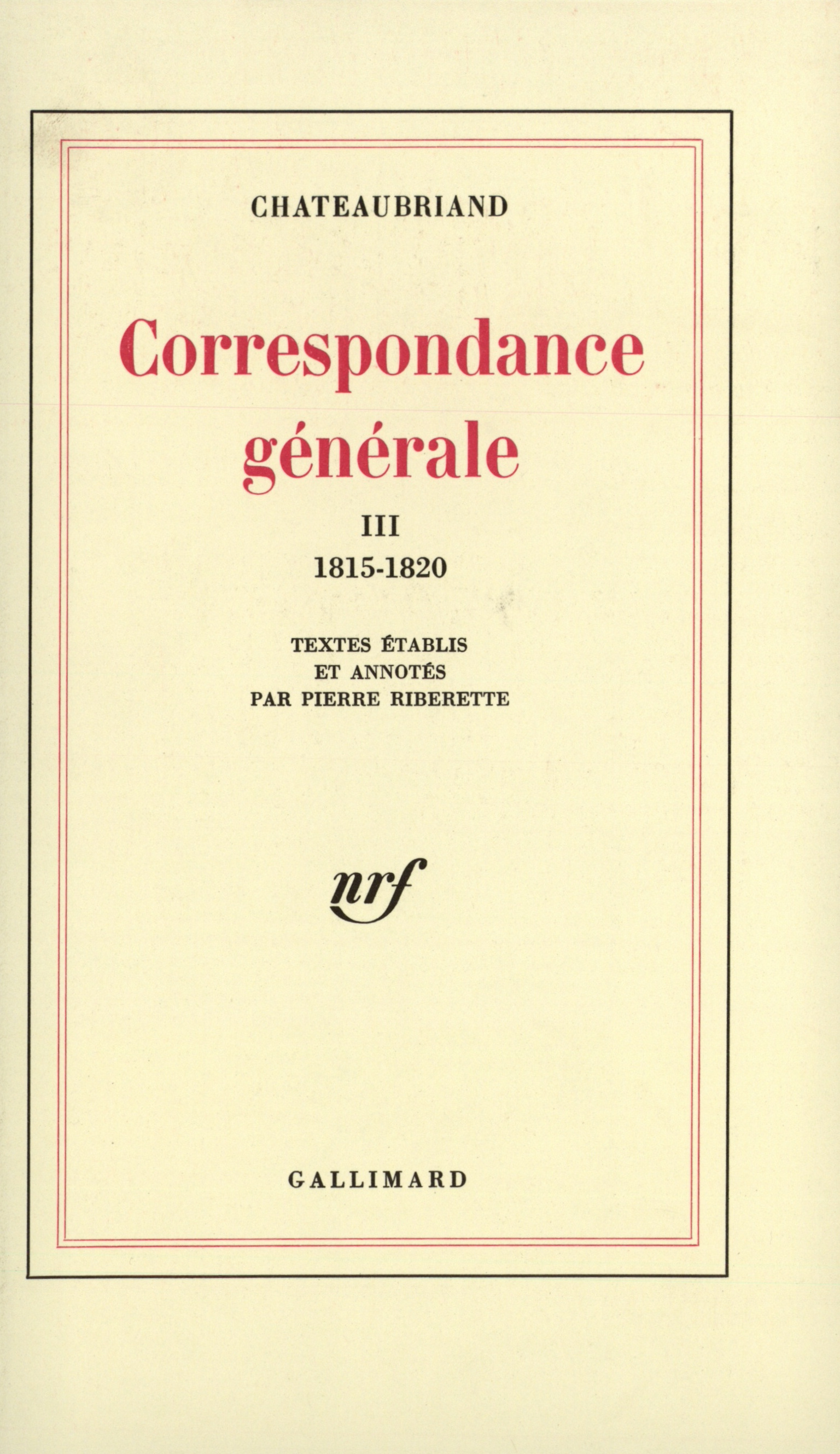 CORRESPONDANCE GENERALE T3