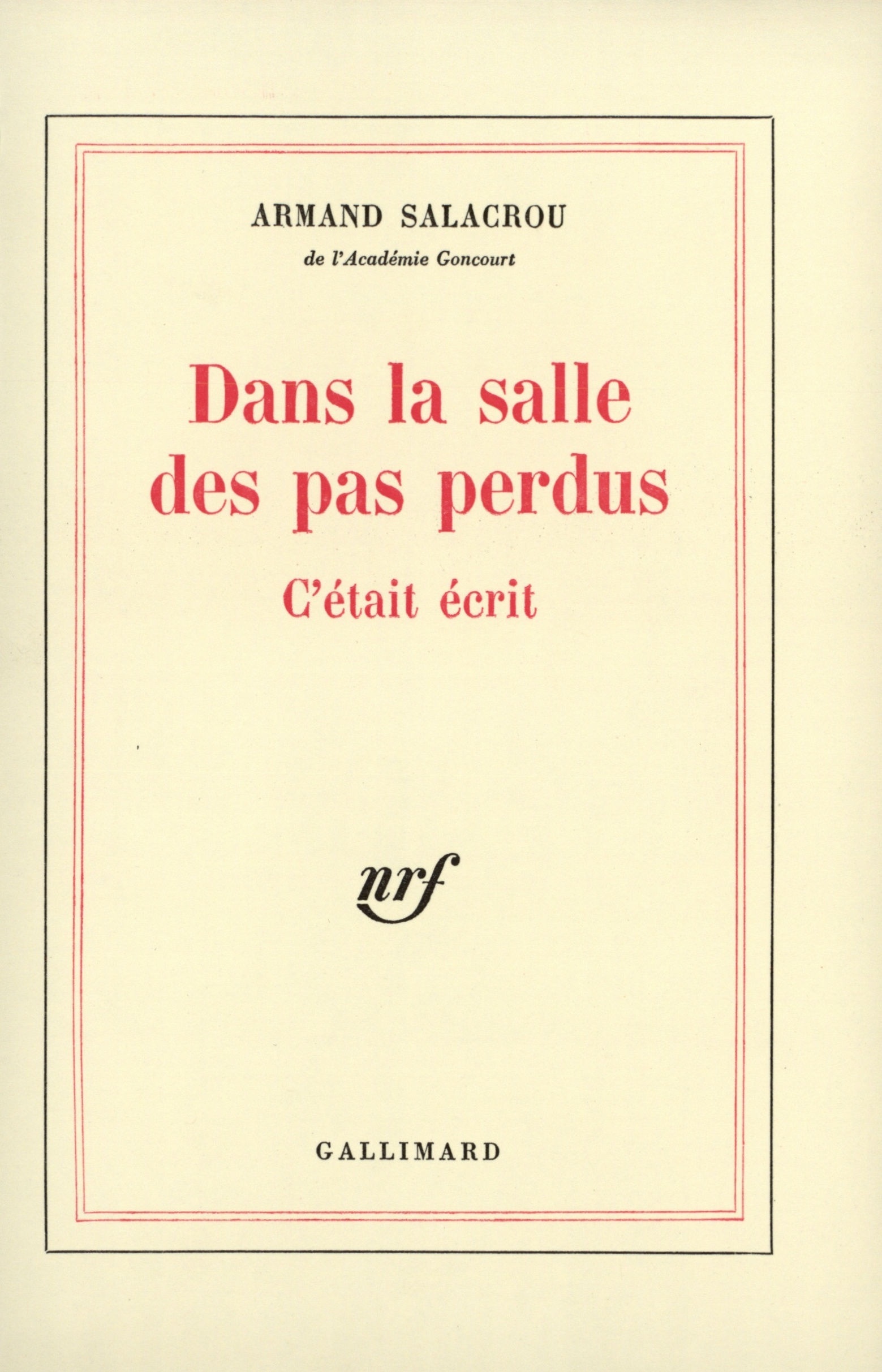DANS LA SALLE DES PAS PERDUS T1
