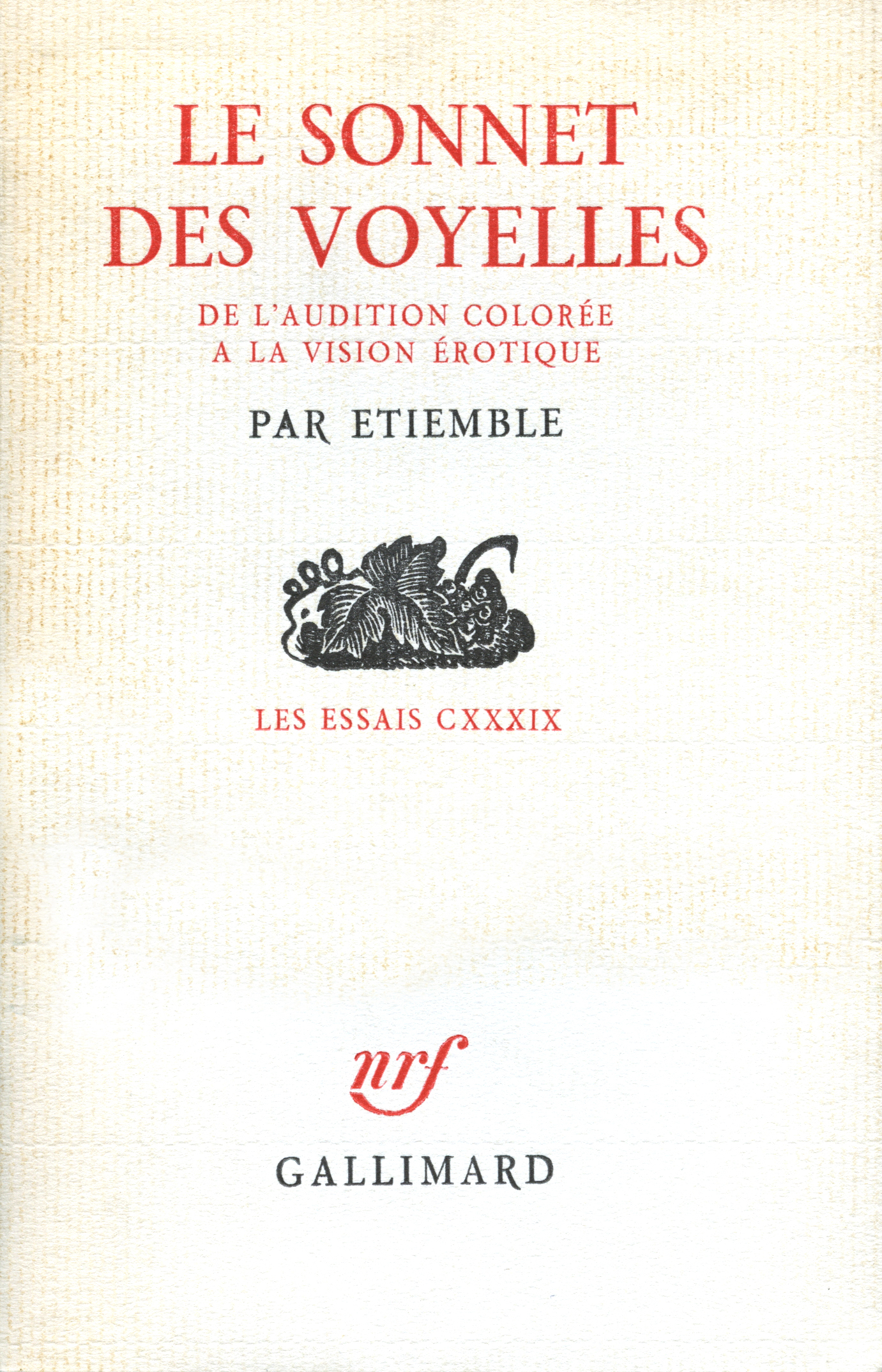 SONNET DES VOYELLES(DE L'AUDITION COLOREE A LA VISION EROTIQ