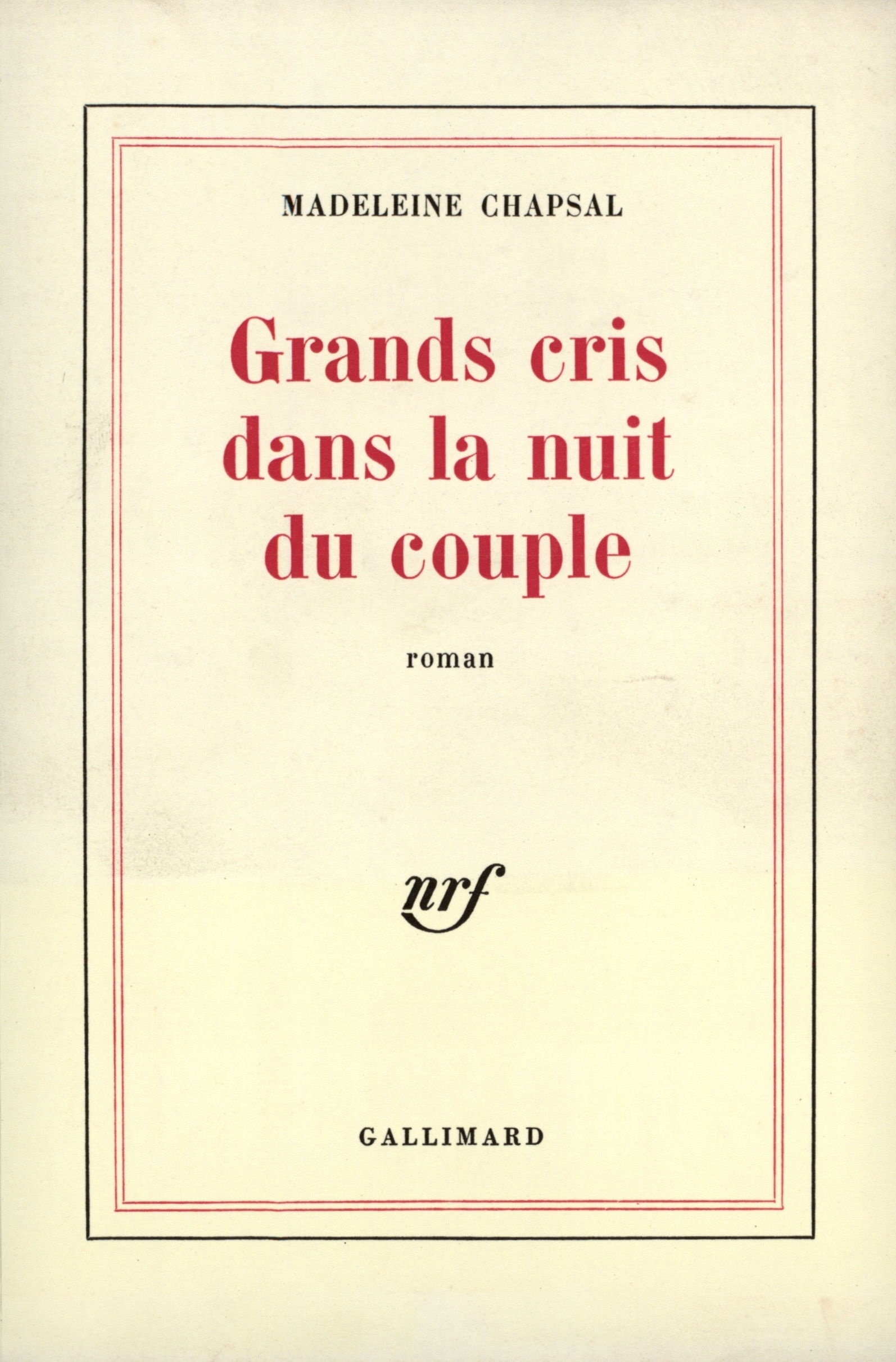 GRANDS CRIS DANS LA NUIT DU COUPLE