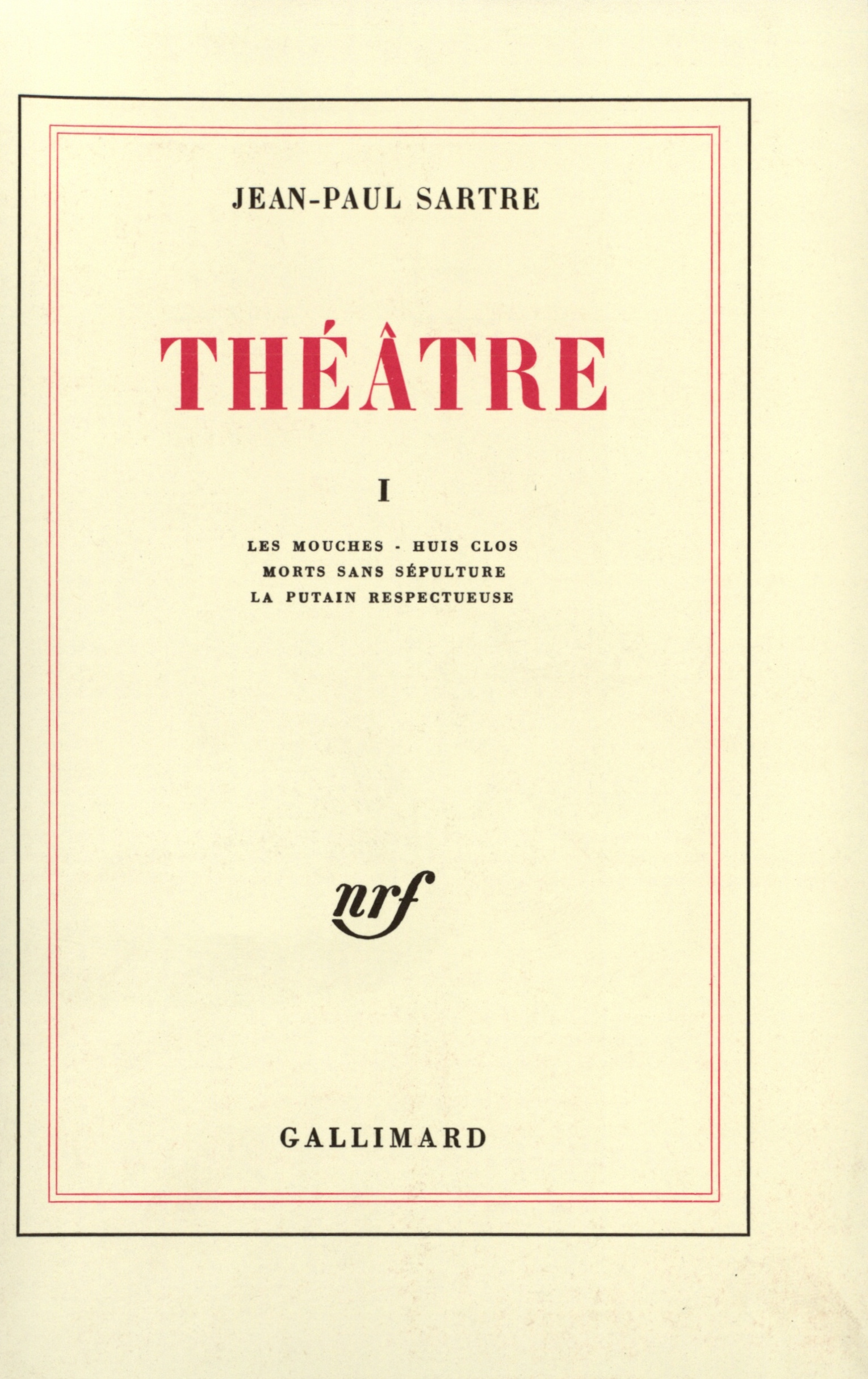 THEATRE T1 -SARTRE