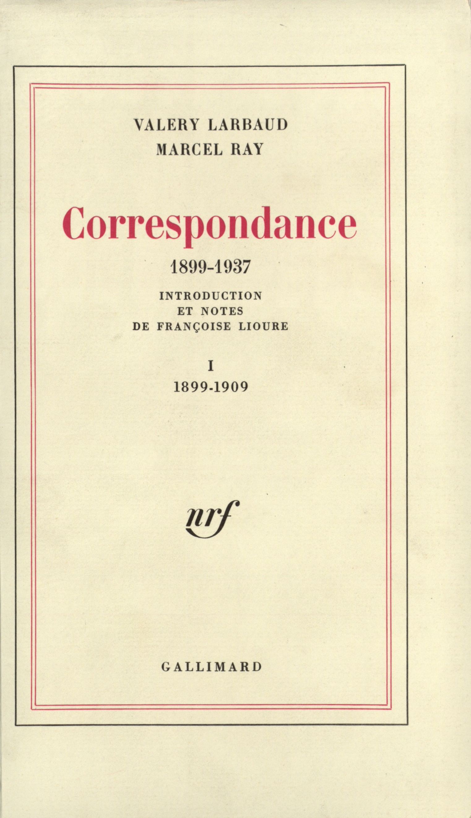 CORRESPONDANCE LARBAUD T1