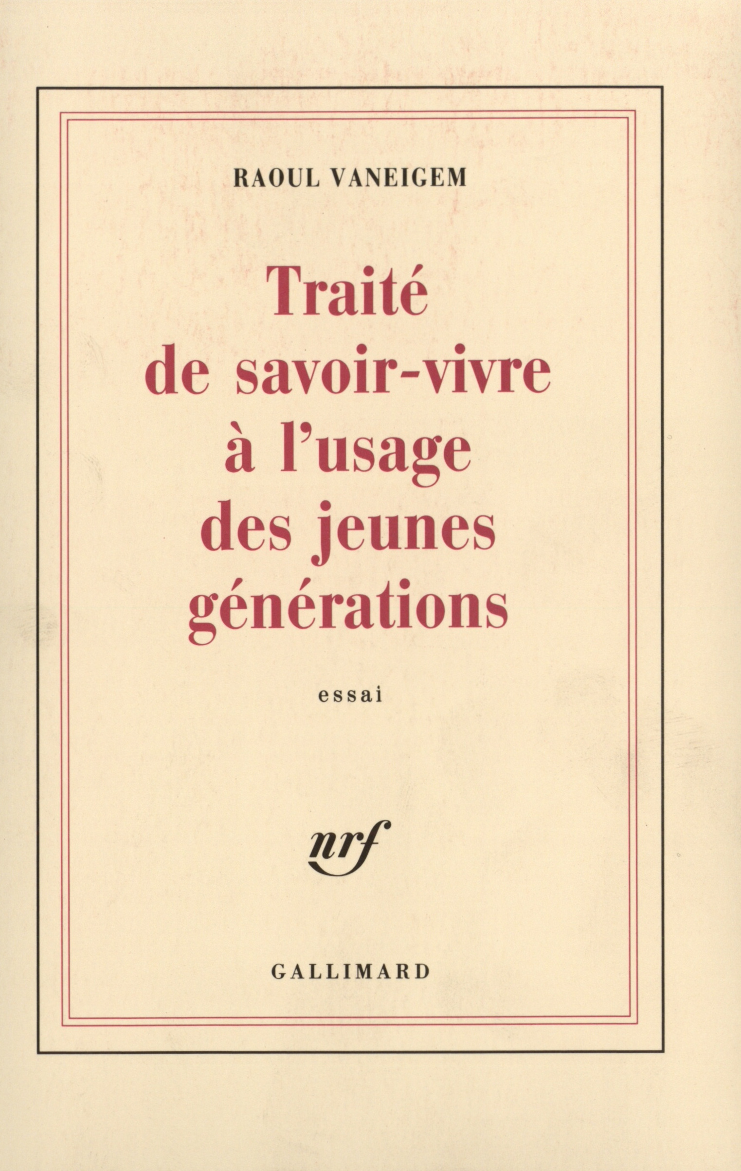 TRAITE DE SAVOIR-VIVRE A L´USAGE DES JEUNES GENERATIONS