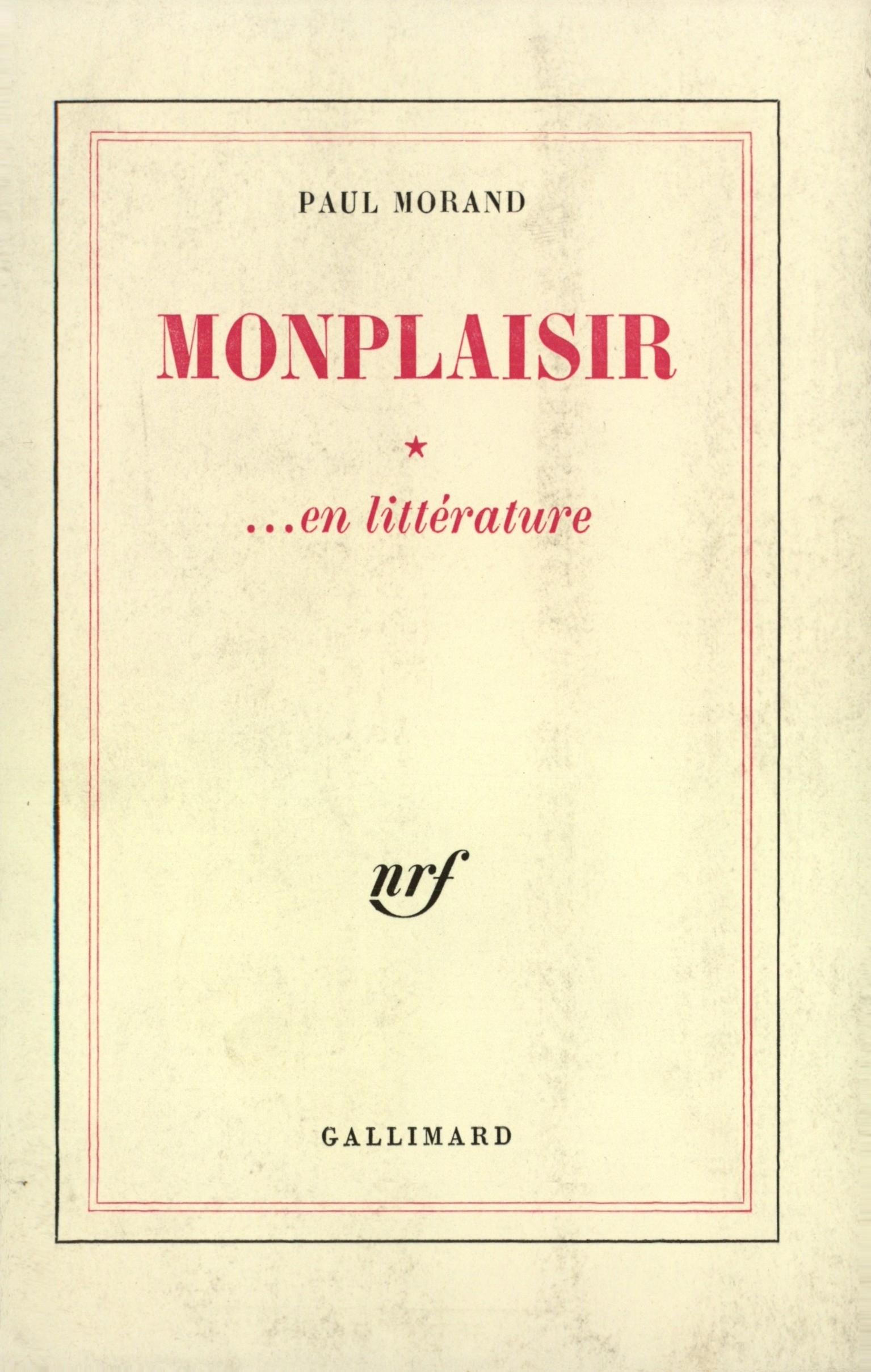 MONPLAISIR... EN LITTERATURE