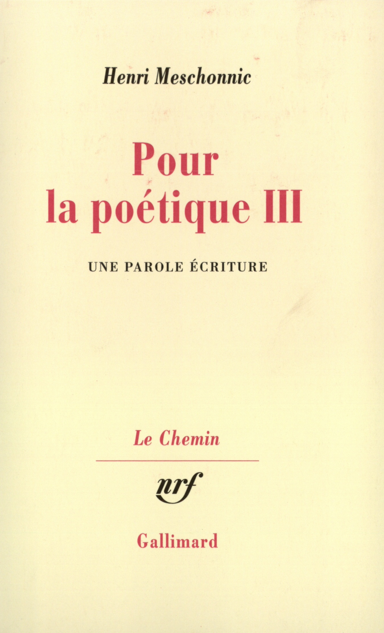 POUR LA POETIQUE T3