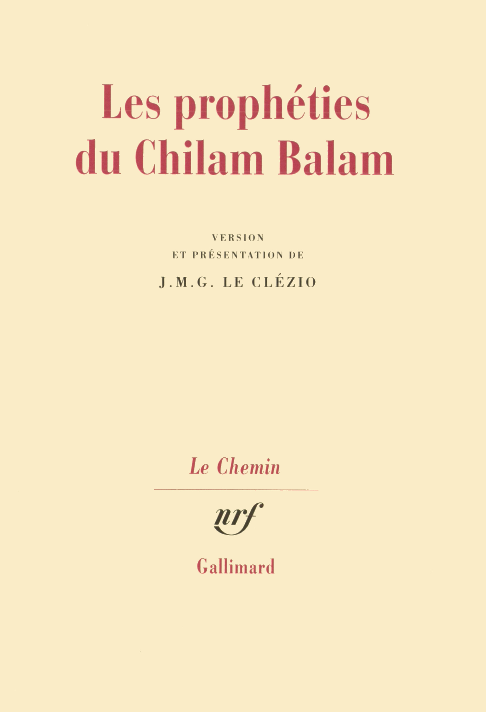 PROPHETIES DU CHILAM BALAM