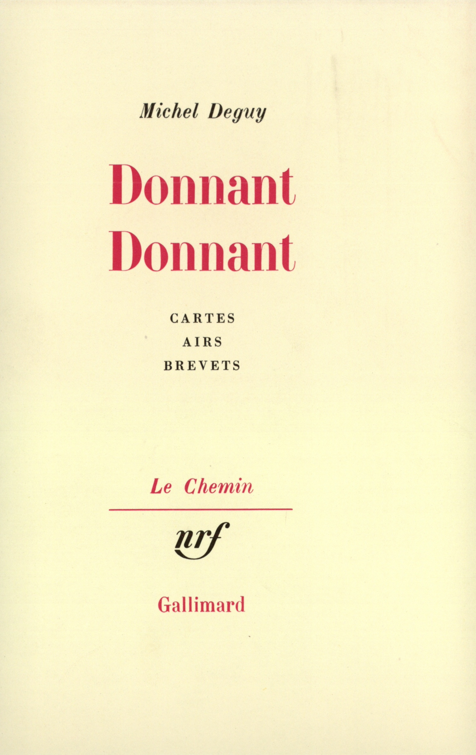 DONNANT DONNANT(CARTES - AIRS - BREVETS)